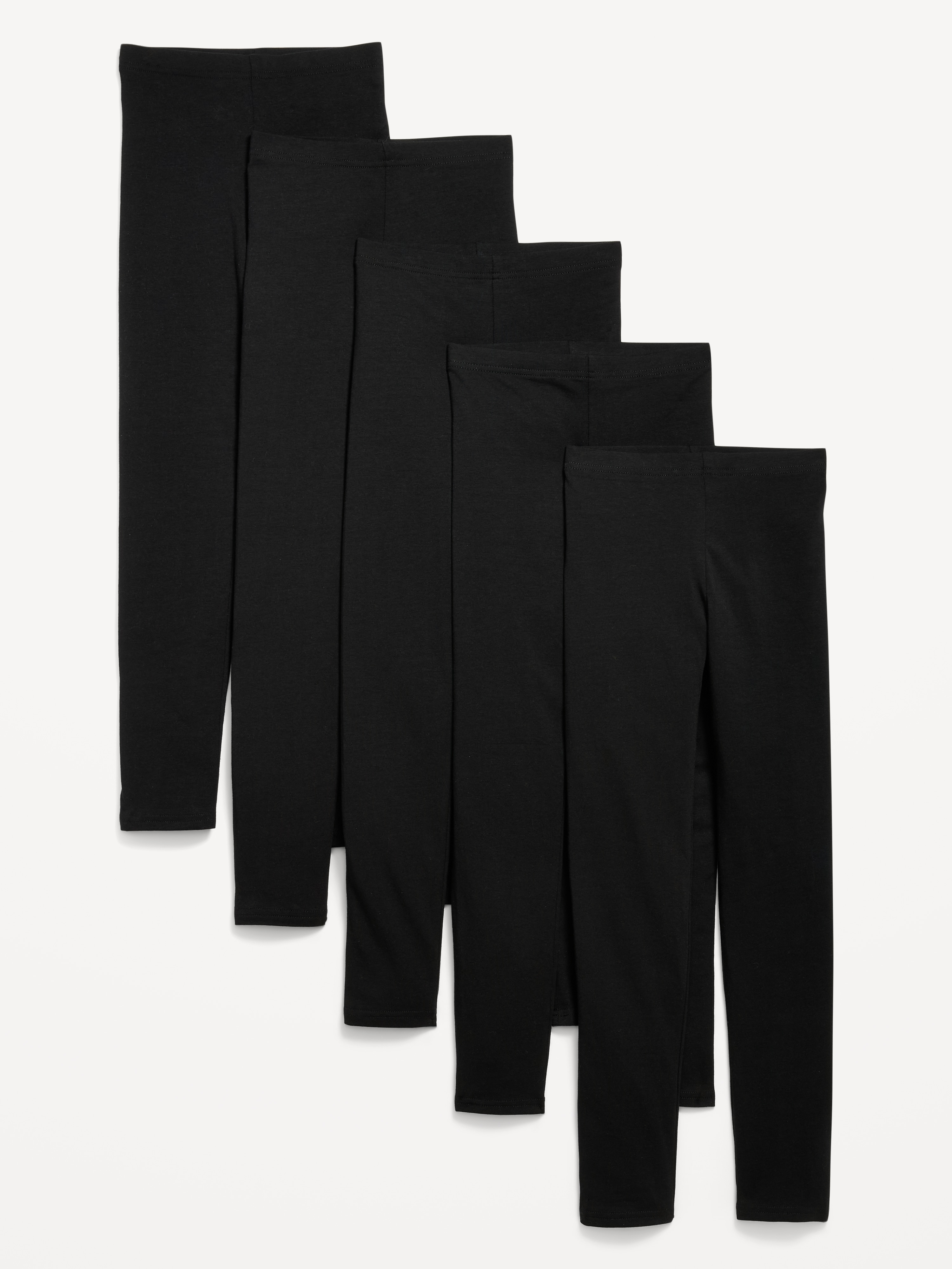 Full-Length Leggings Variety 5-Pack for Girls - Black Jack - 1