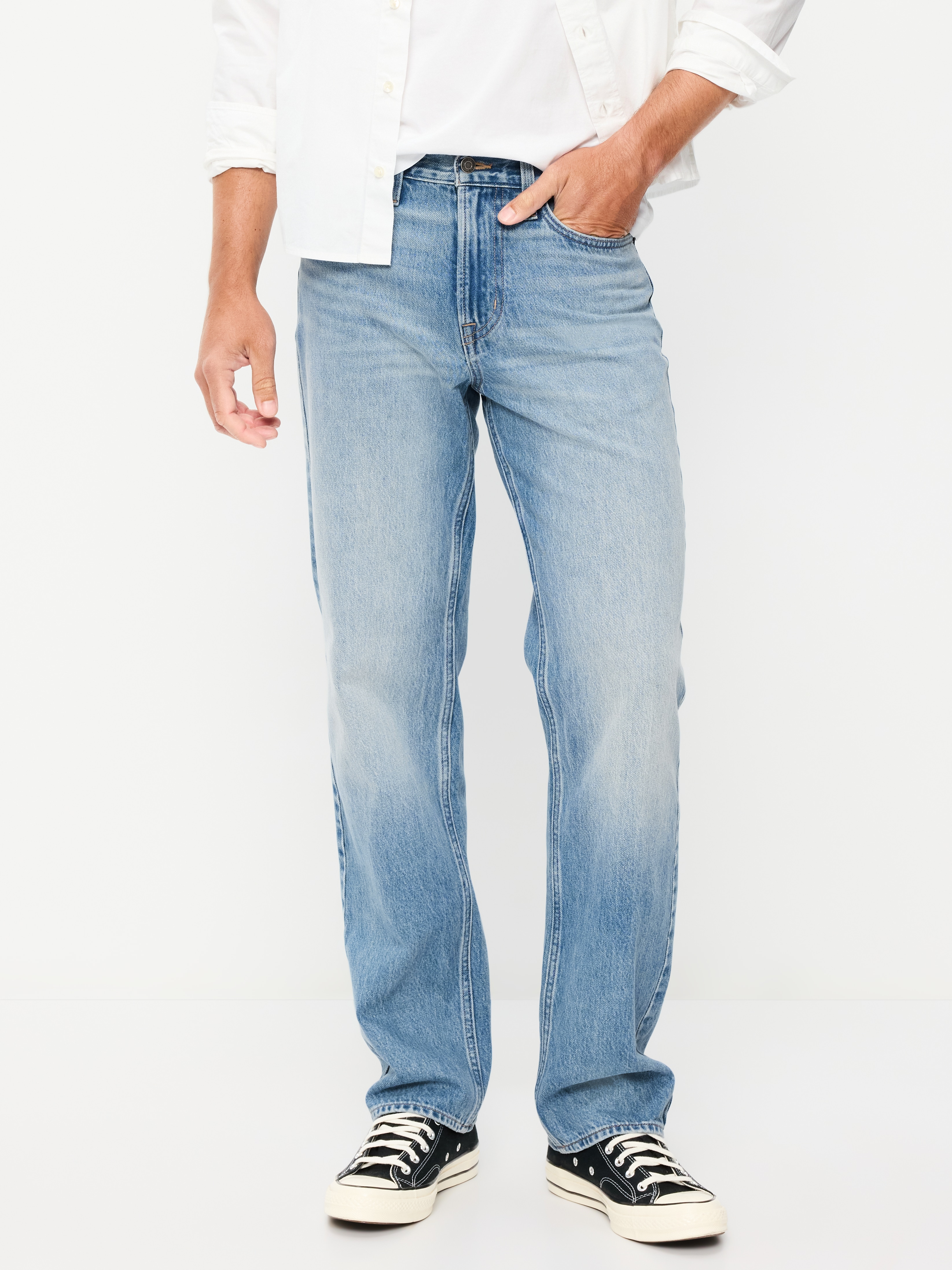 Structured Loose Non-Stretch Jeans - Medium Wash - 2