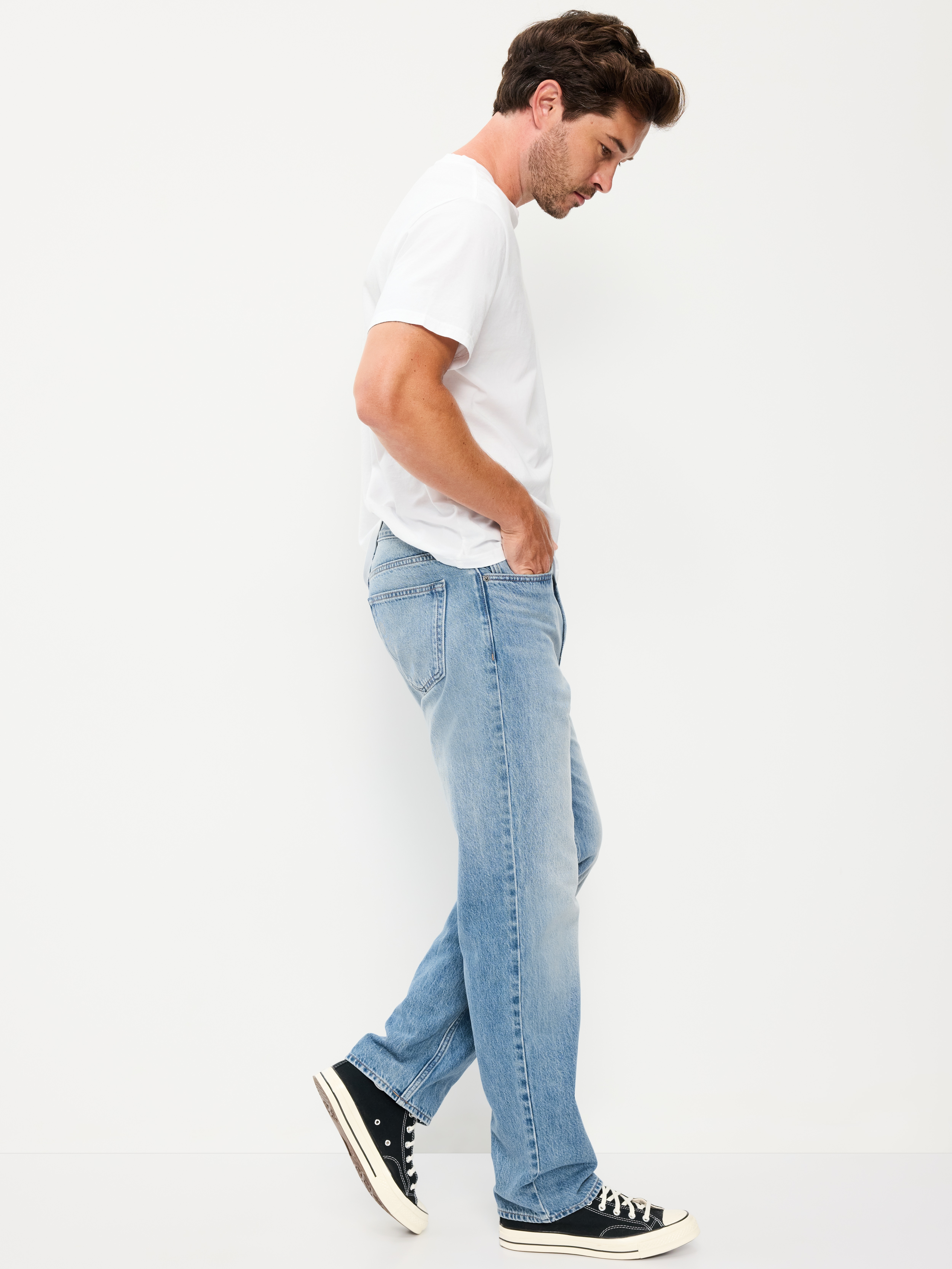 Structured Loose Non-Stretch Jeans - Medium Wash - 5