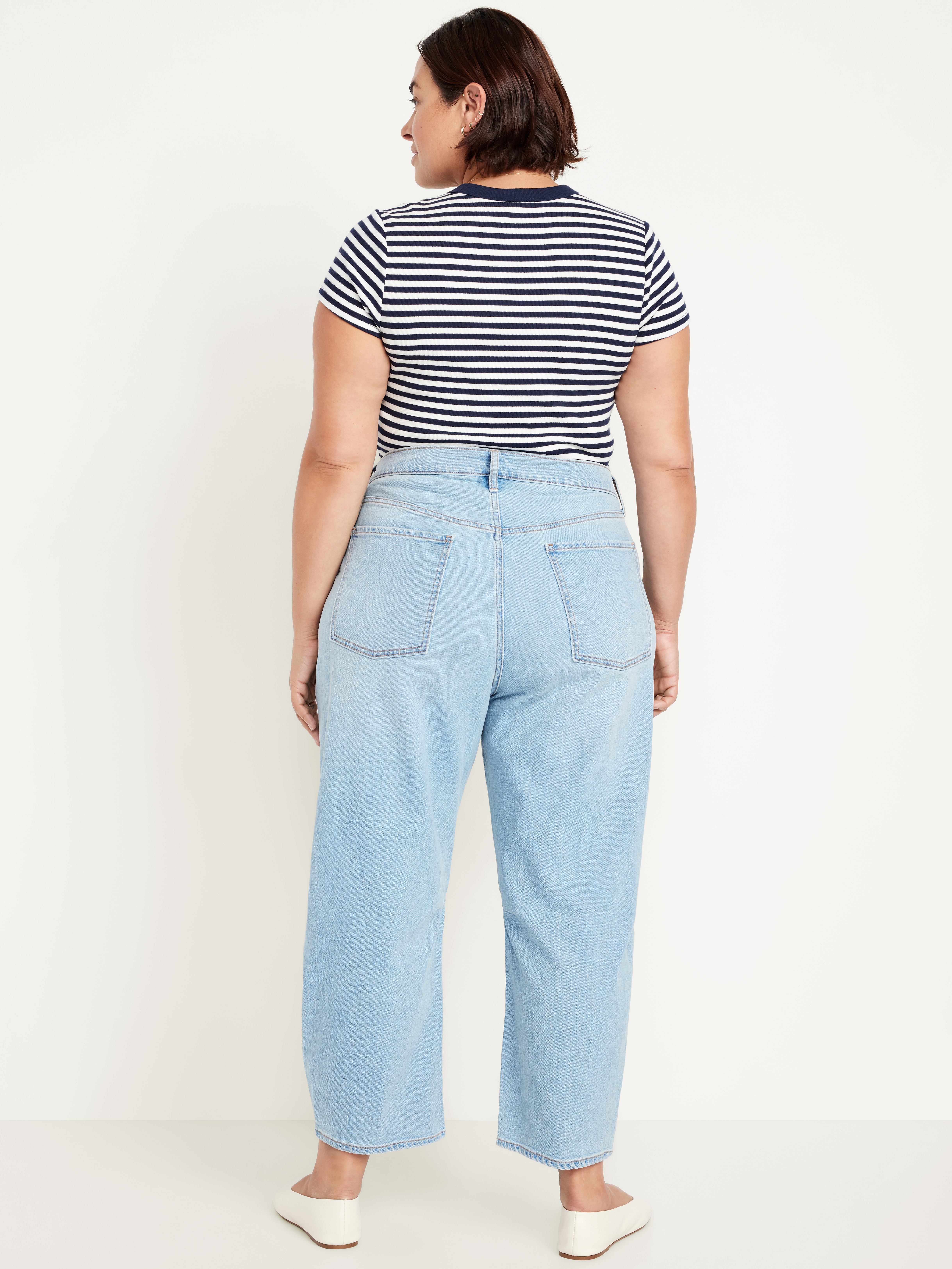 High-Waisted Wow Barrel-Leg Ankle Jeans - Summer - 6