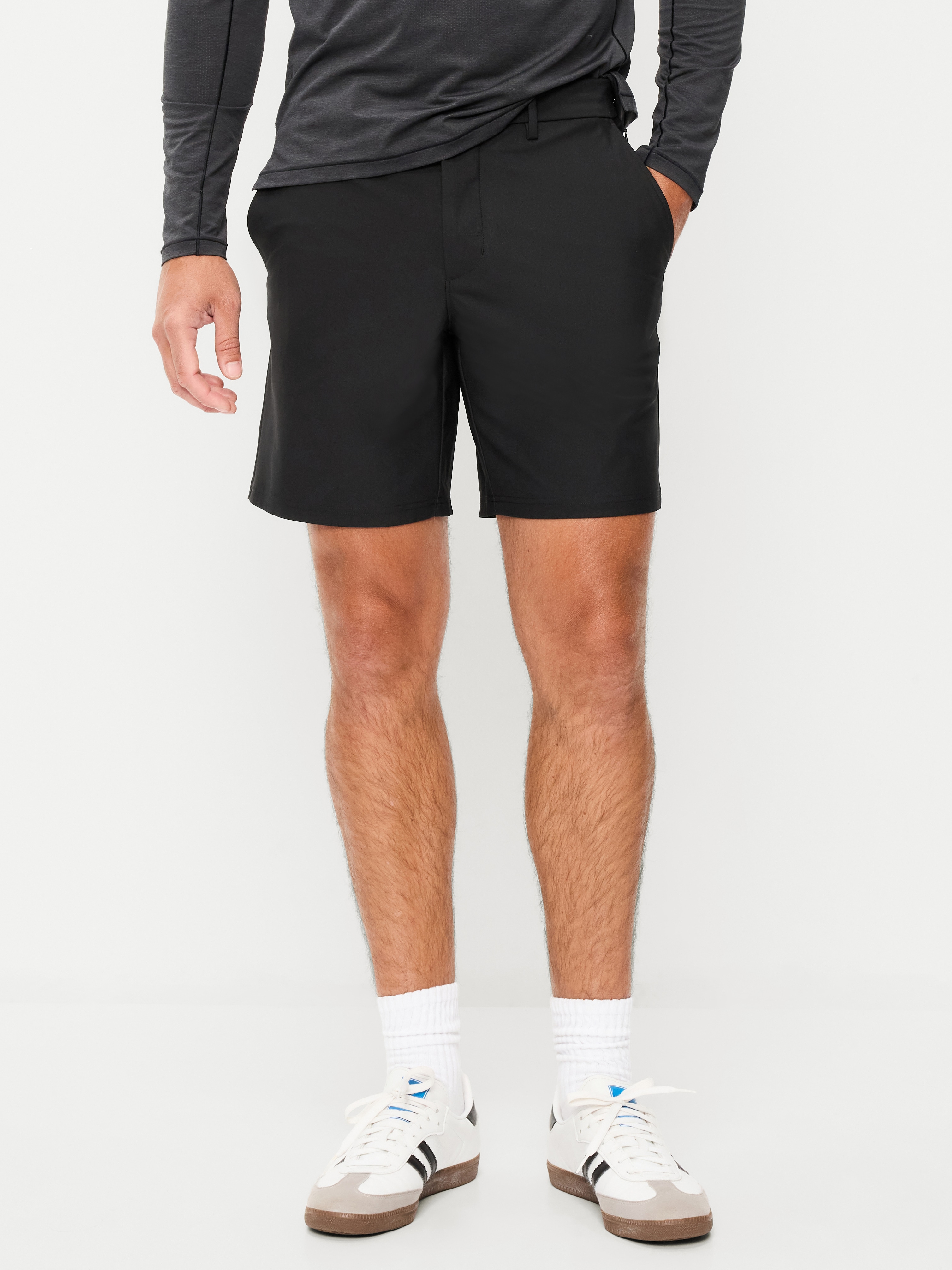 Tech Hybrid Chino Shorts -- 8-inch inseam - Black Jack - 1