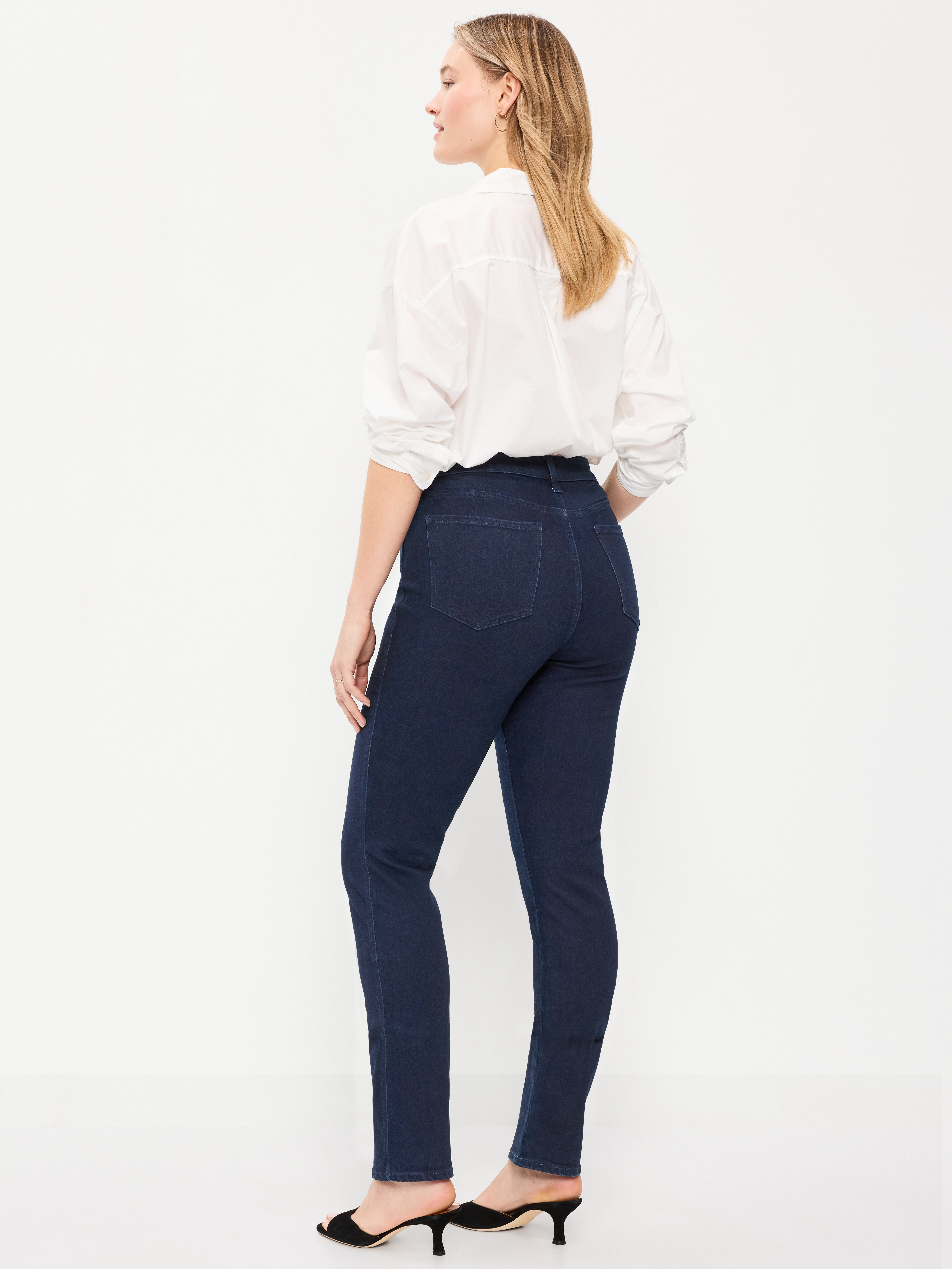 High-Waisted Slim Jeans - Rinse - 6