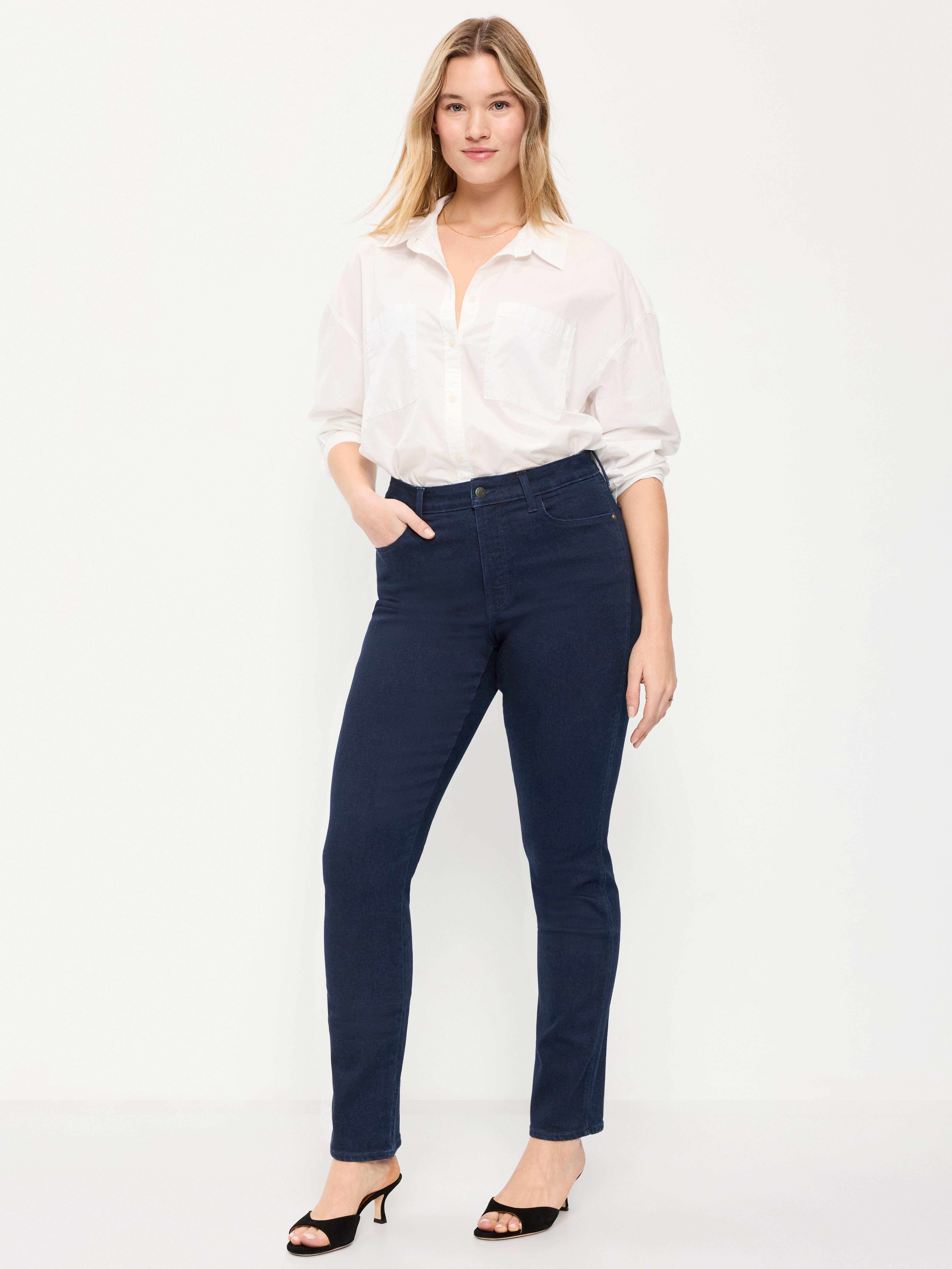 High-Waisted Slim Jeans - Rinse - 5