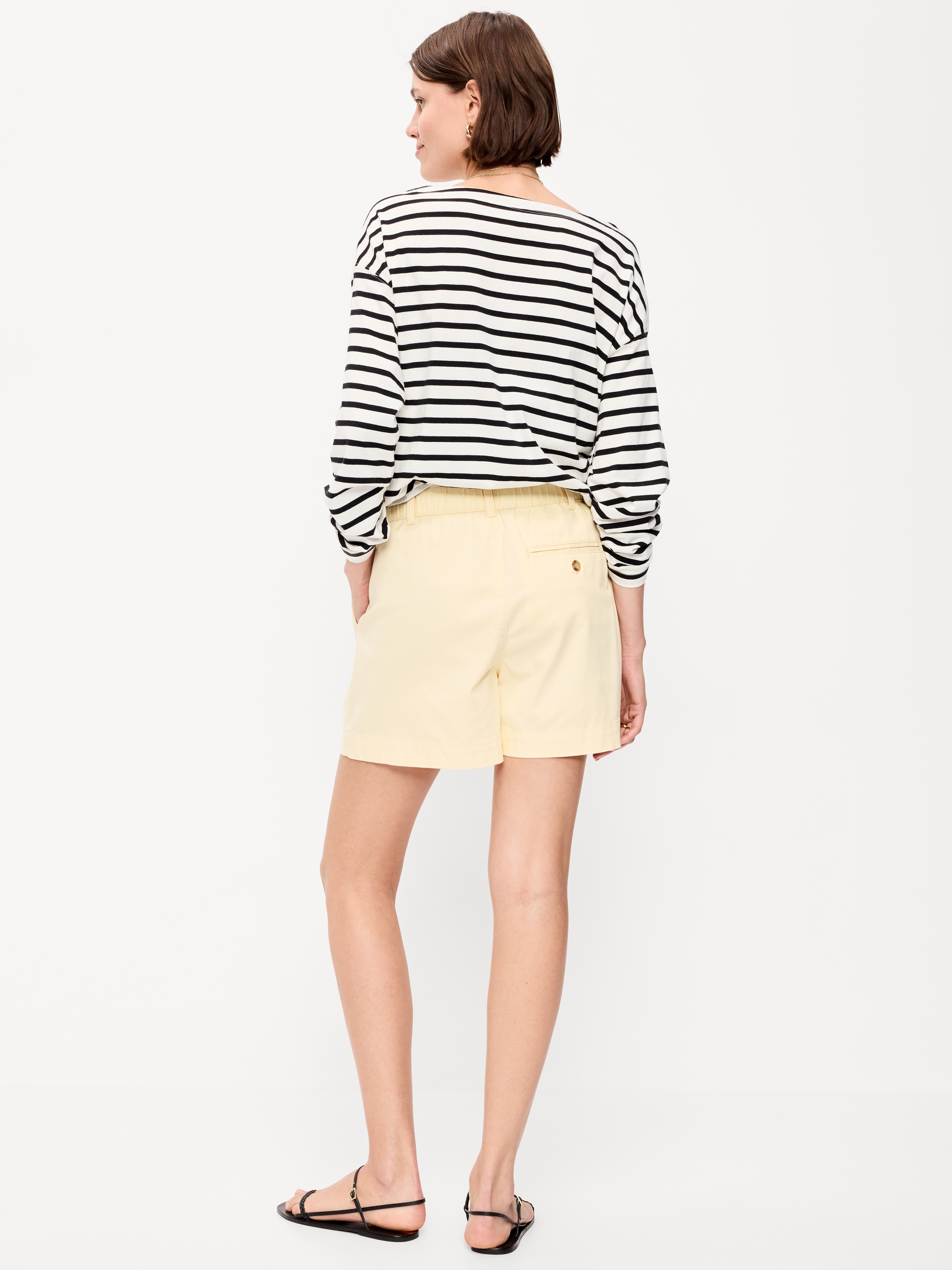 High-Waisted OGC Chino Shorts -- 6-inch inseam - Cool Almond - 3
