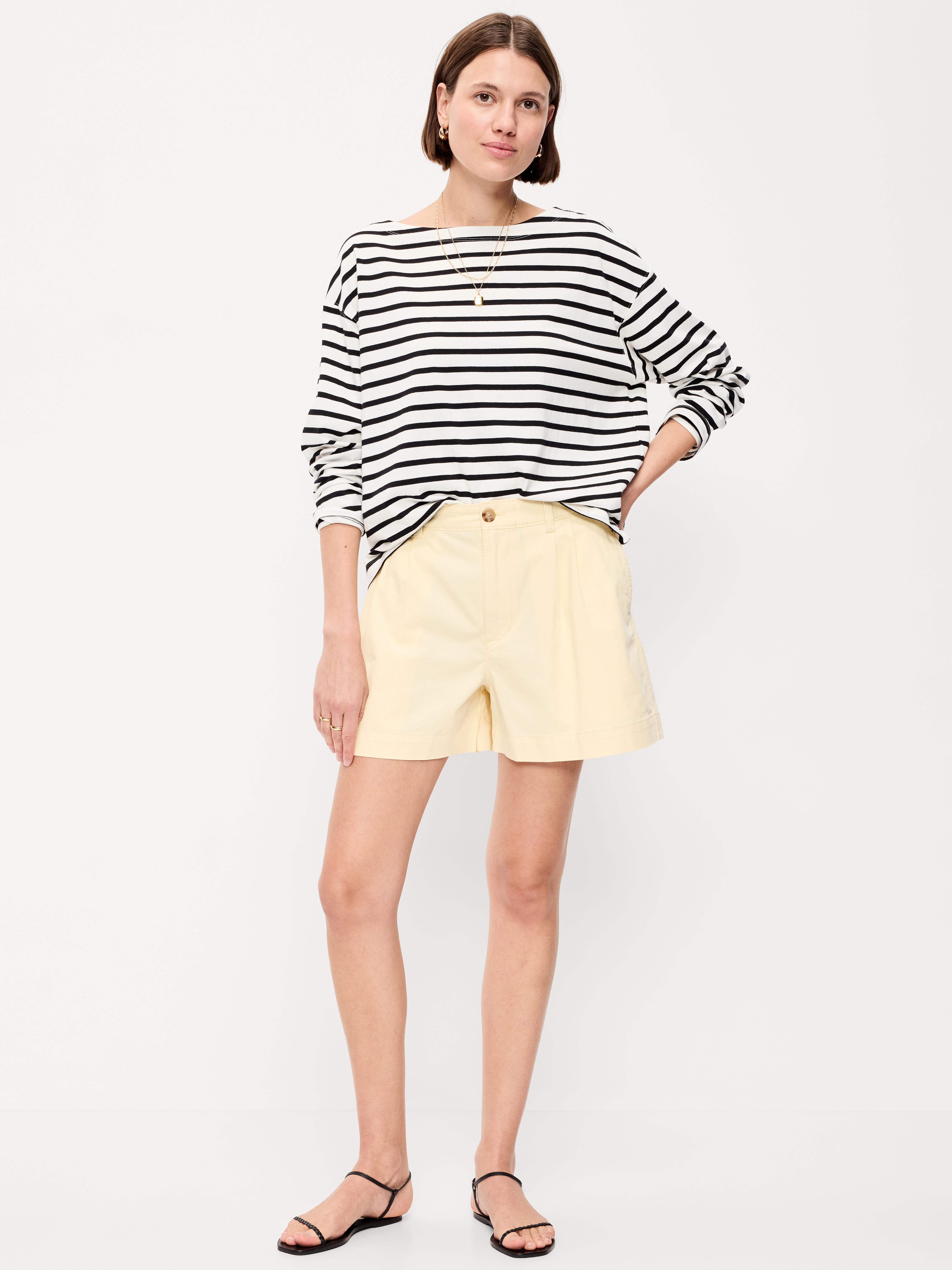 High-Waisted OGC Chino Shorts -- 6-inch inseam - Cool Almond - 1