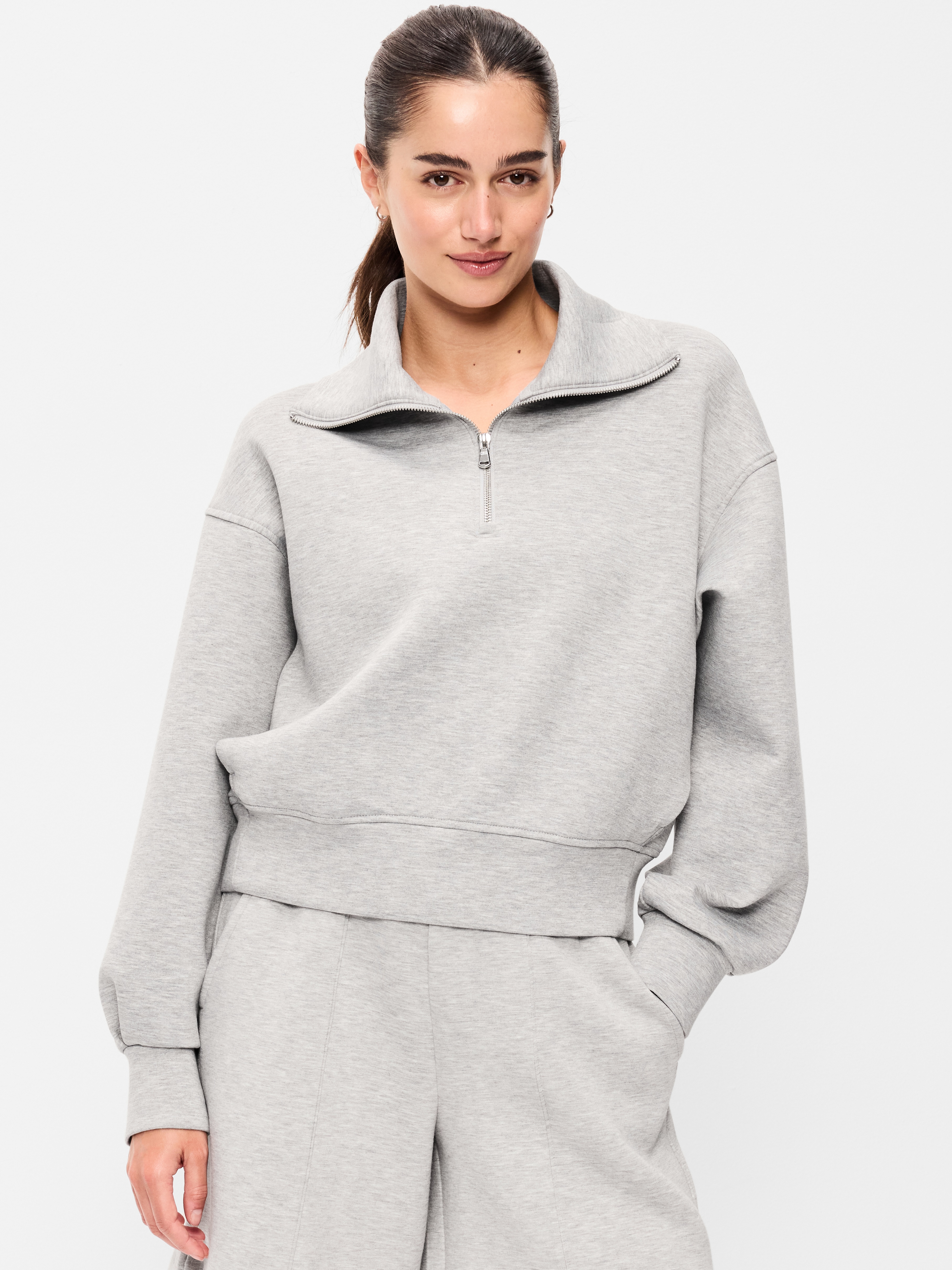 Bounce Fleece Half-Zip Pullover Sweatshirt - Heather Gray - 1