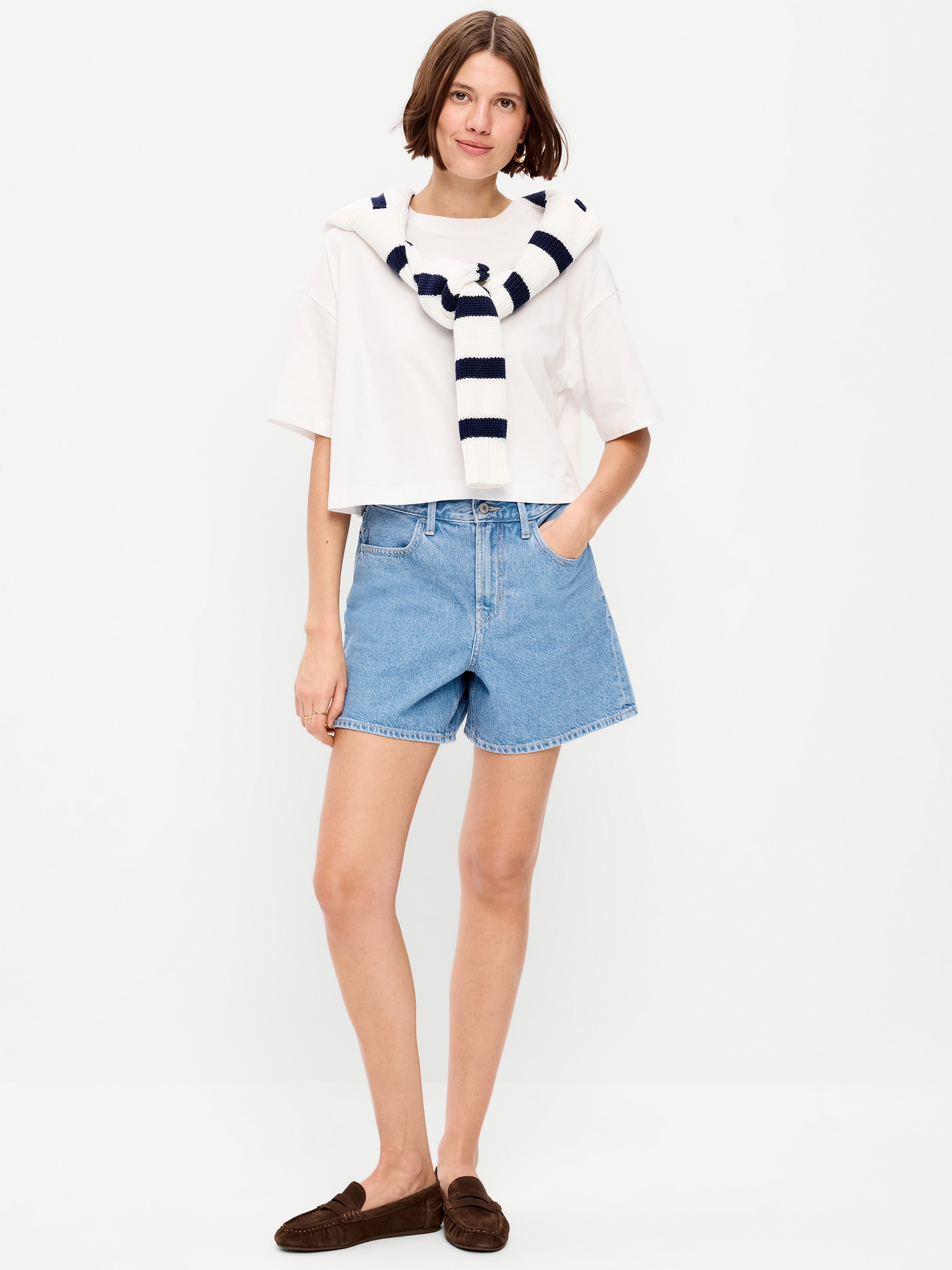 High-Waisted Wow Baggy Jean Shorts -- 5-inch inseam - Jimi - 1