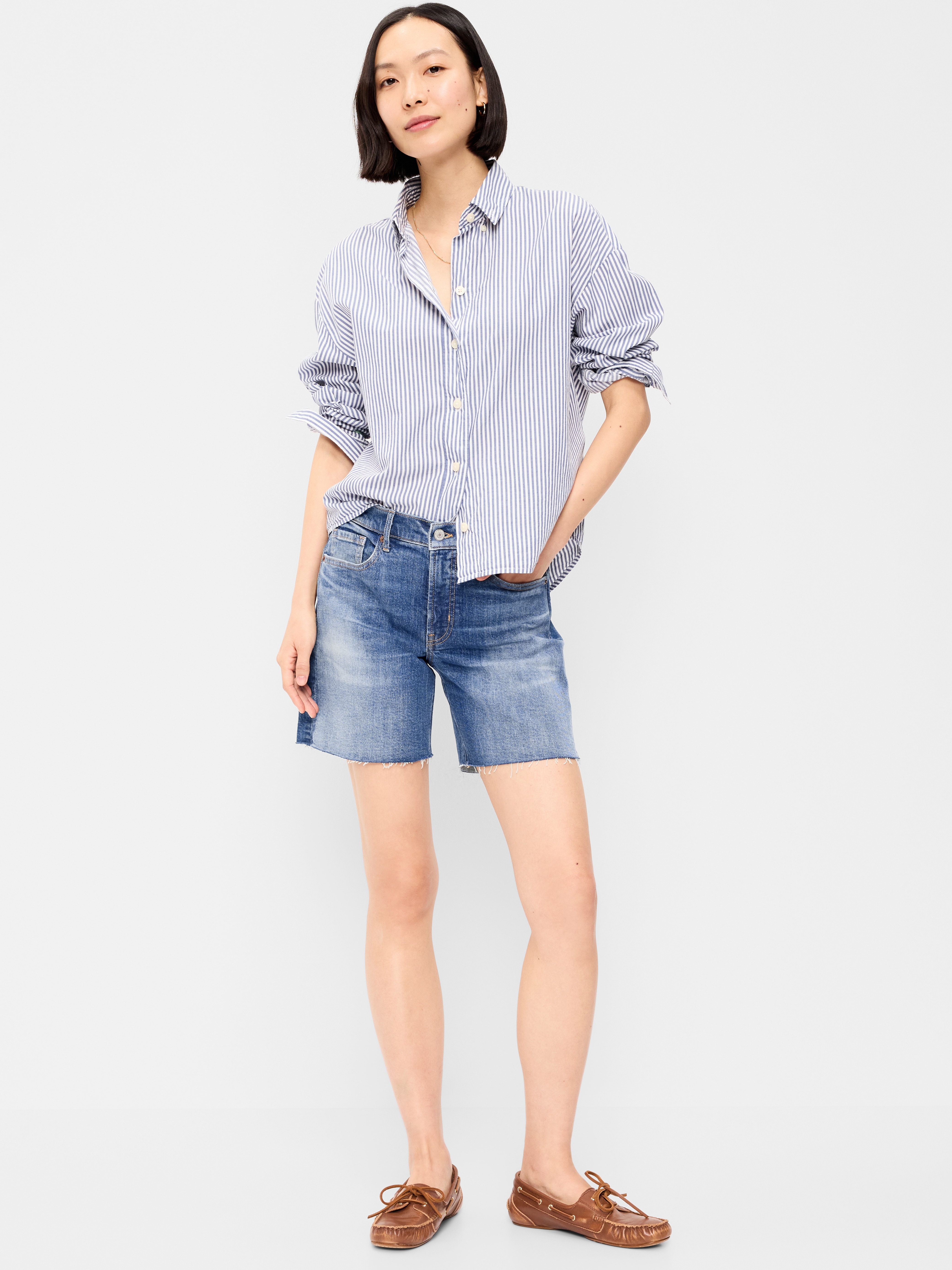 High-Waisted OG Jean Cut-Off Shorts -- 7-inch inseam - Too Blue - 1