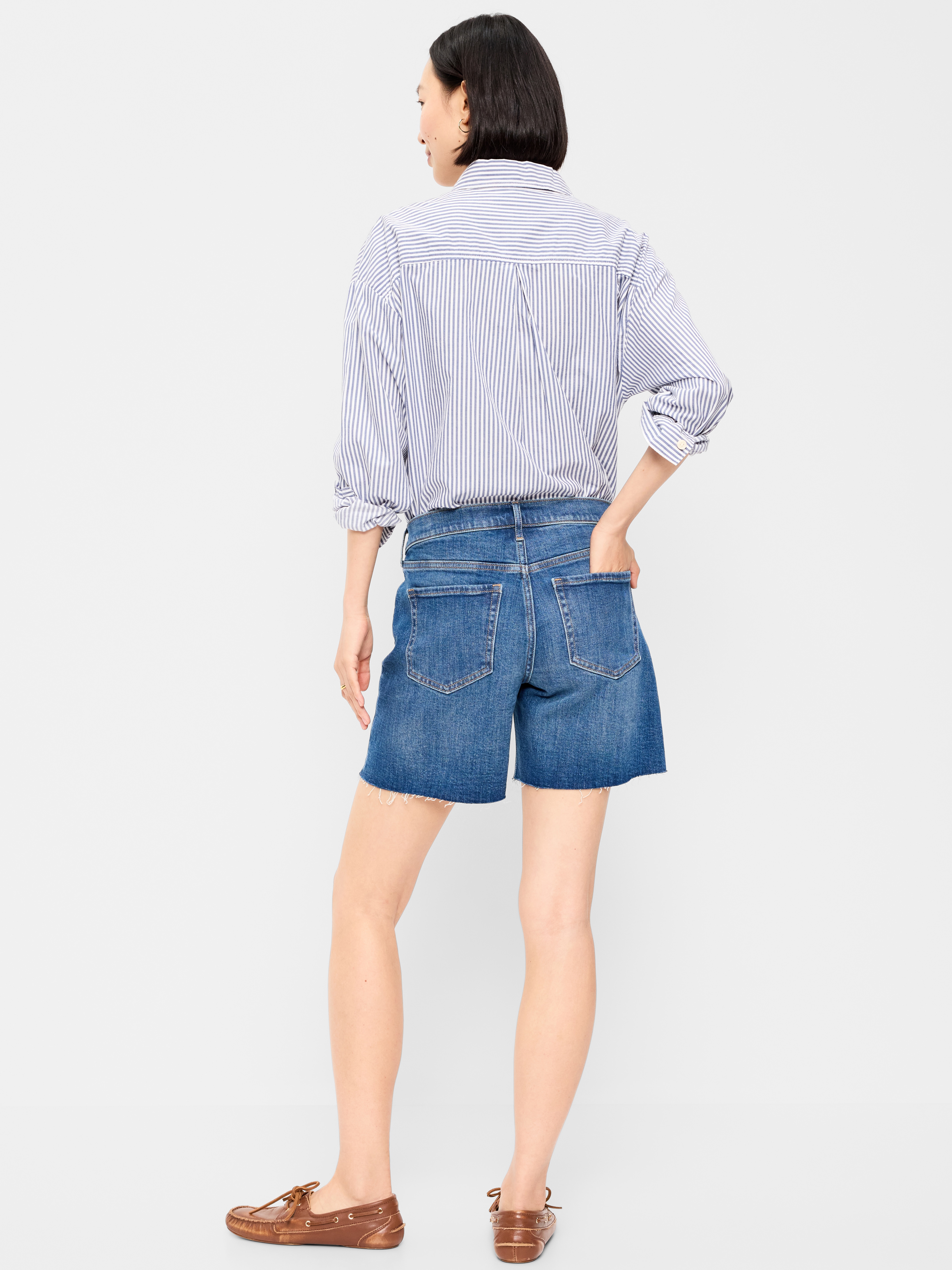 High-Waisted OG Jean Cut-Off Shorts -- 7-inch inseam - Too Blue - 3