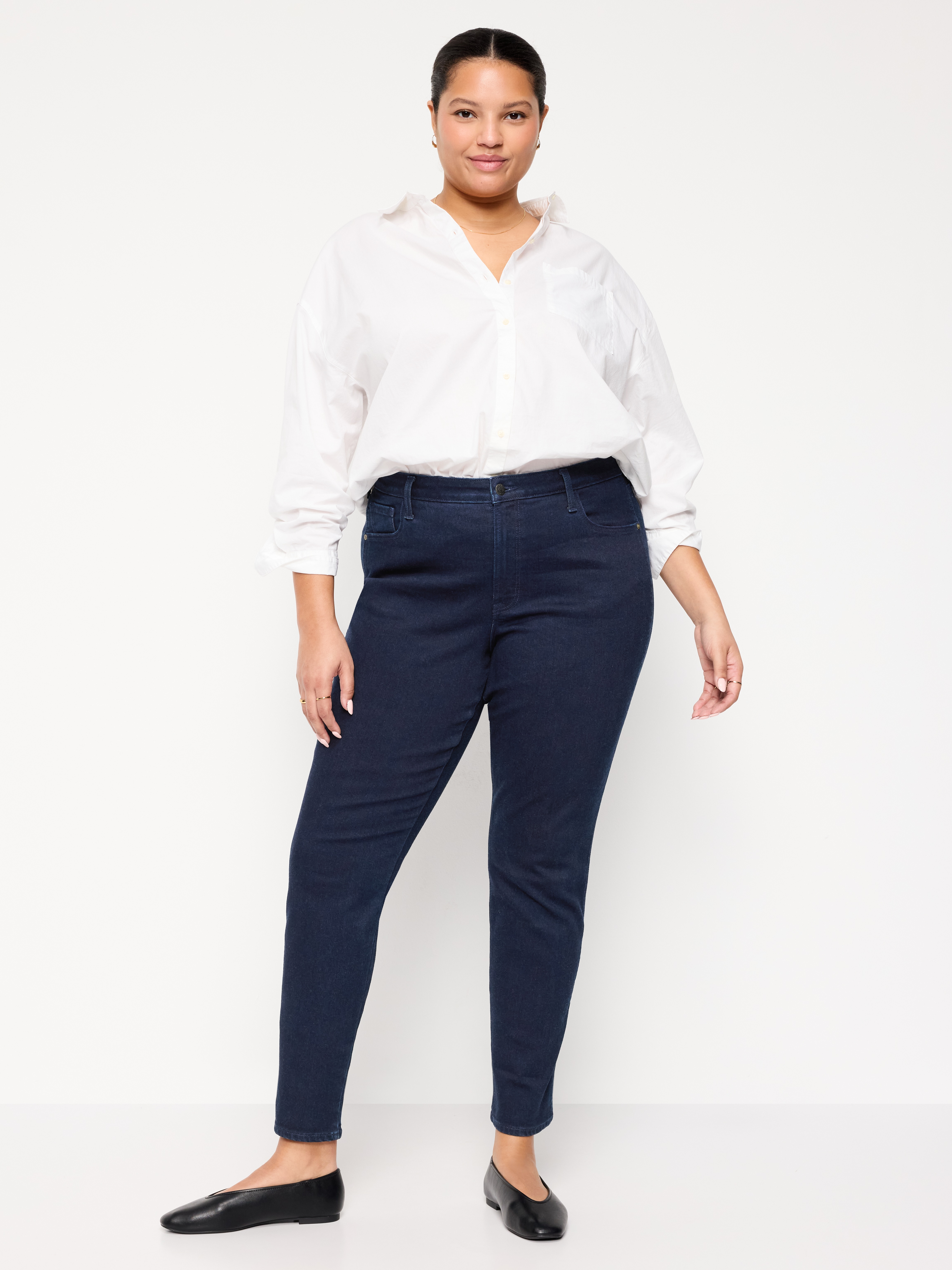 High-Waisted Slim Jeans - Rinse - 8