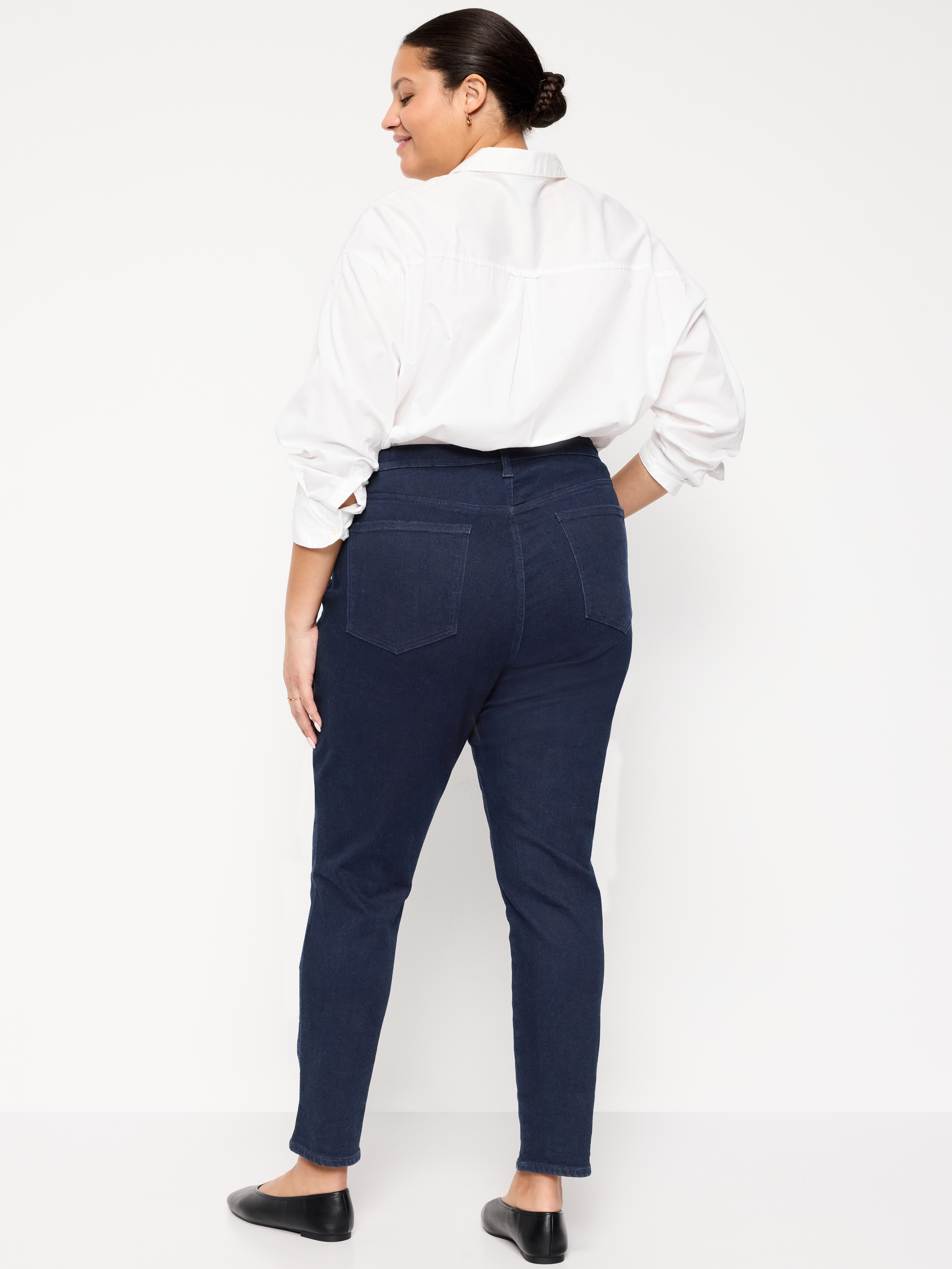 High-Waisted Slim Jeans - Rinse - 7