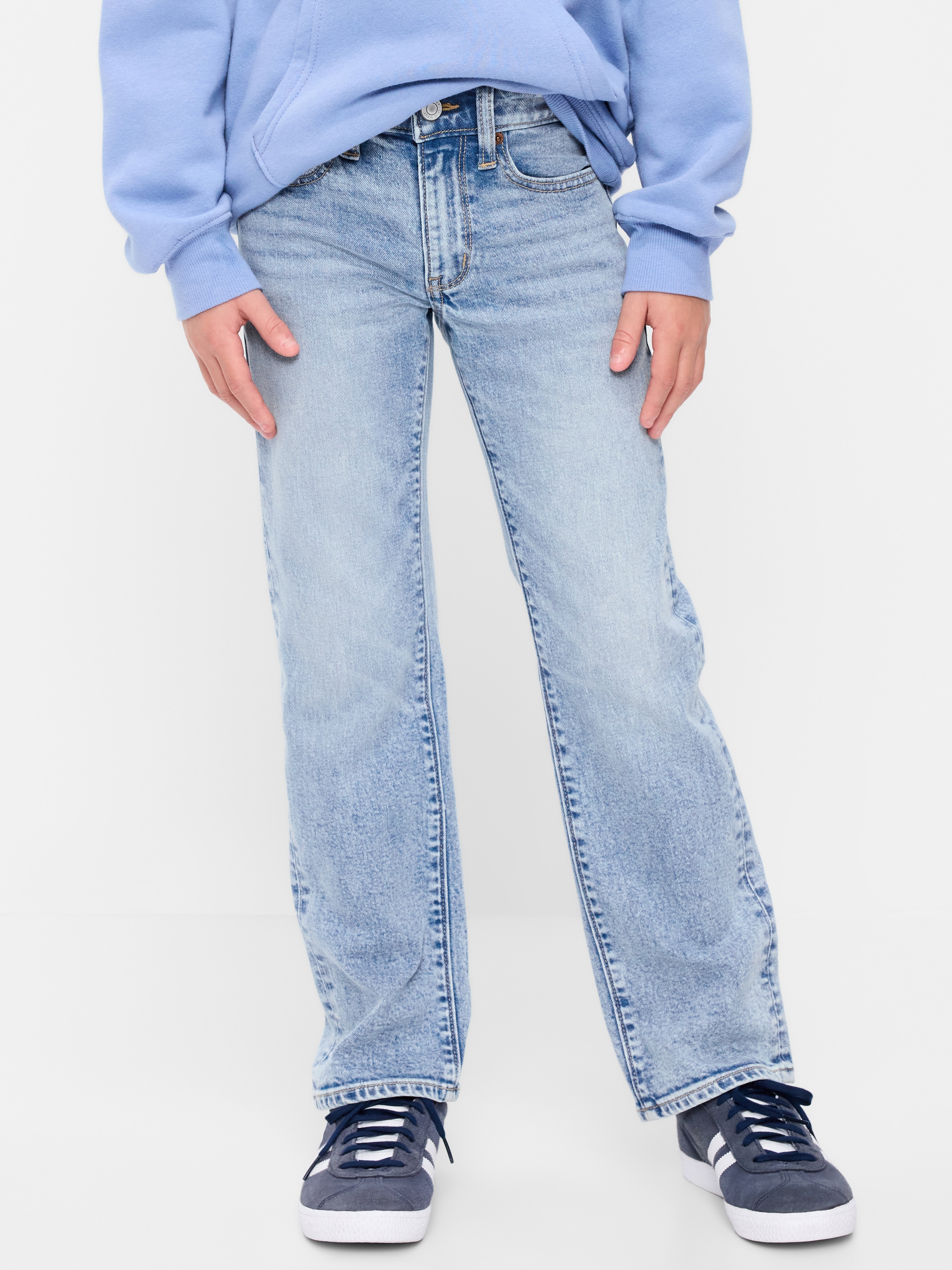 Straight-Leg Built-In Flex Jeans for Boys - Light Wash - 1