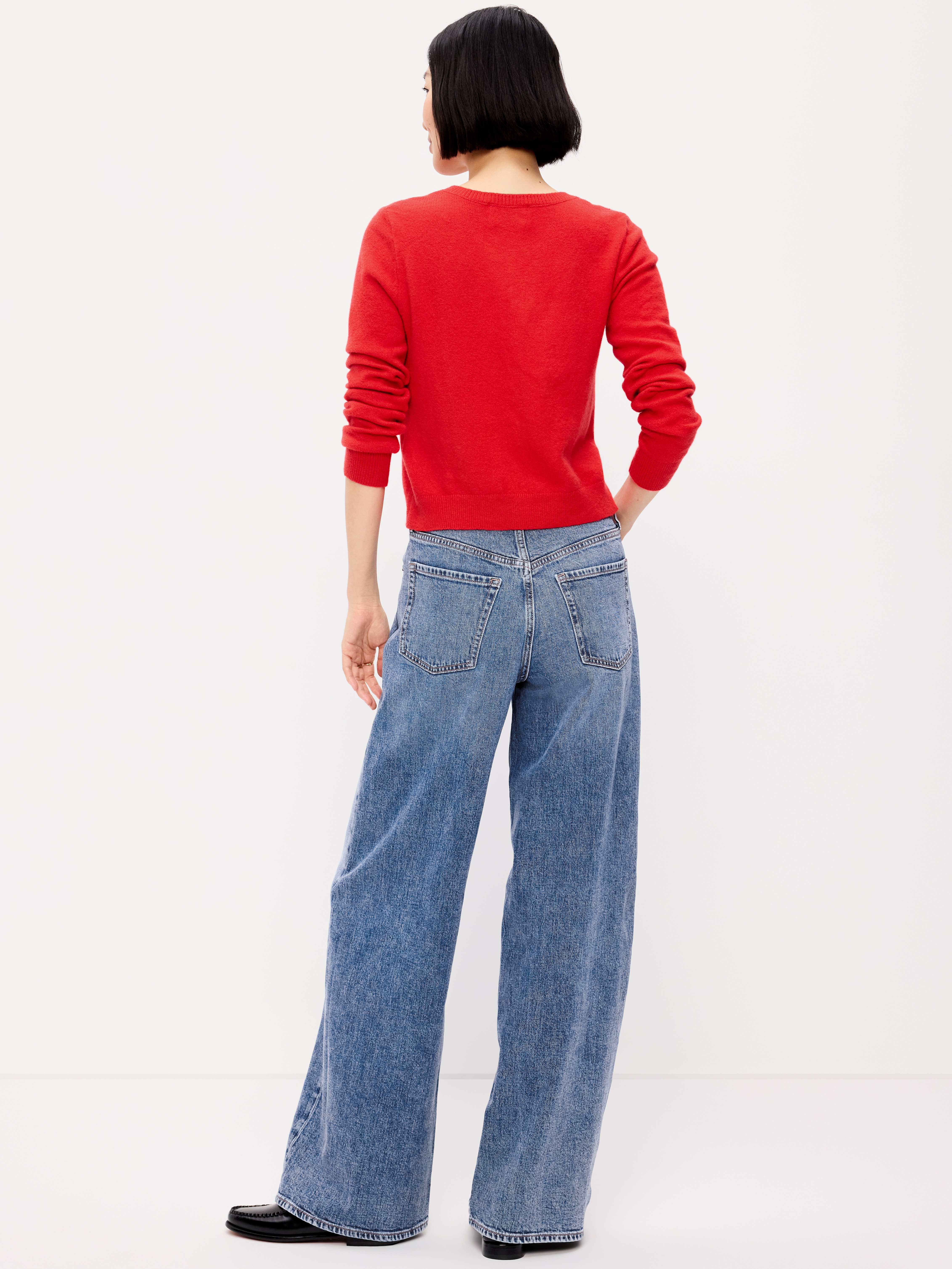 High-Waisted Baggy Wide-Leg Stretch Jeans - Larkspur - 3