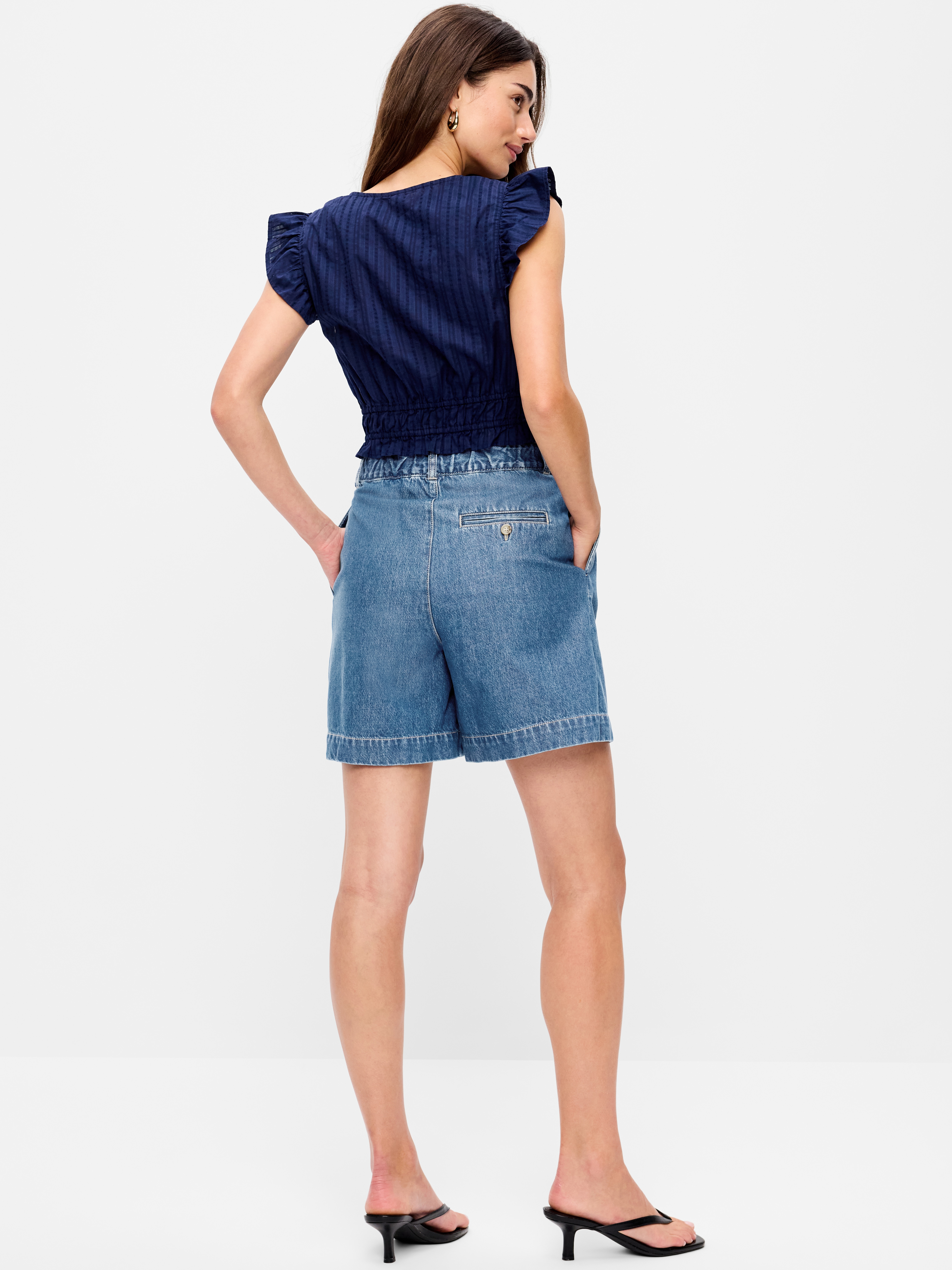 High-Waisted OGC Chino Shorts -- 6-inch inseam - Medium Wash - 3