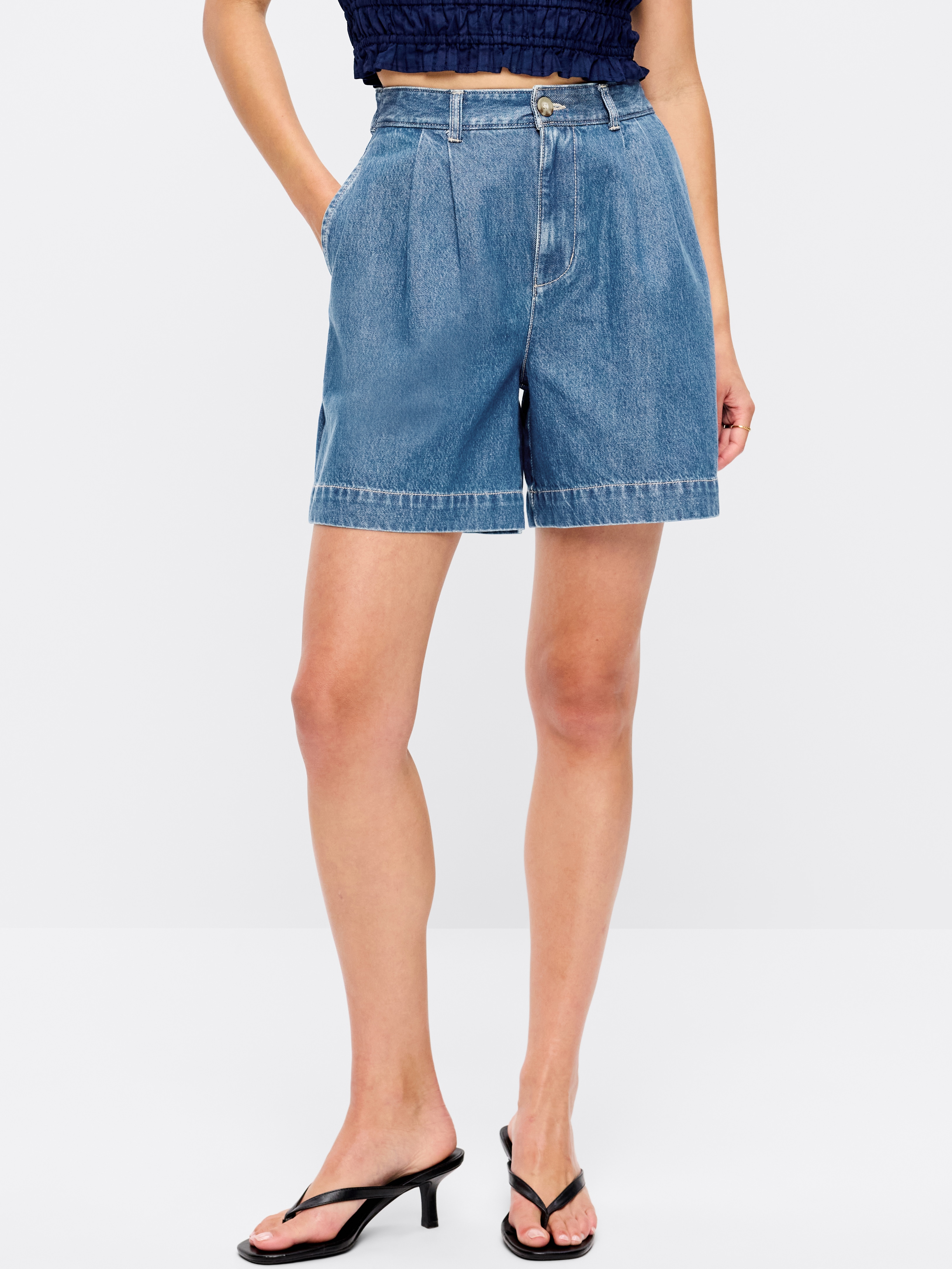 High-Waisted OGC Chino Shorts -- 6-inch inseam - Medium Wash - 2