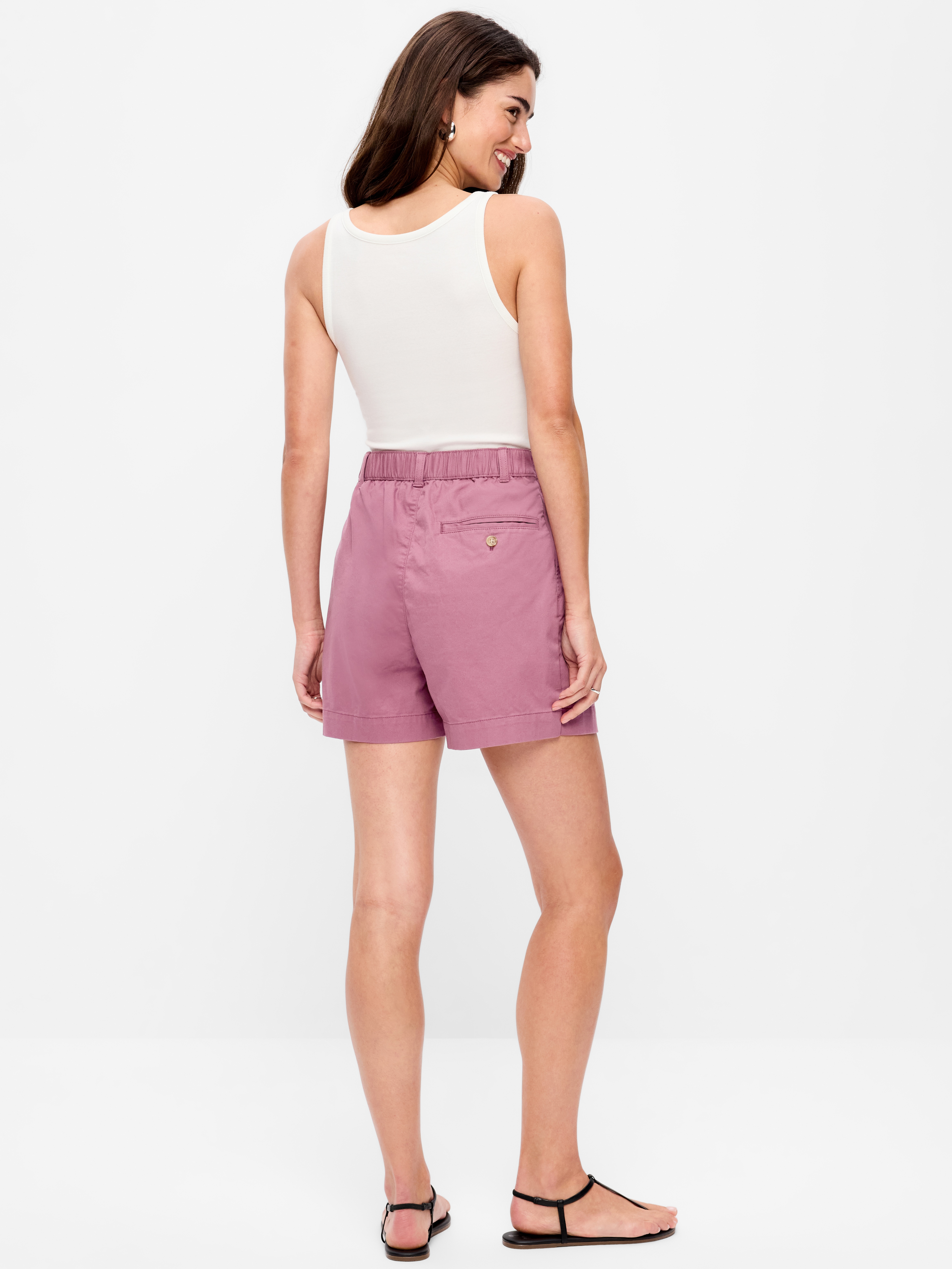 High-Waisted OGC Chino Shorts -- 6-inch inseam - Dusty Mauve - 3
