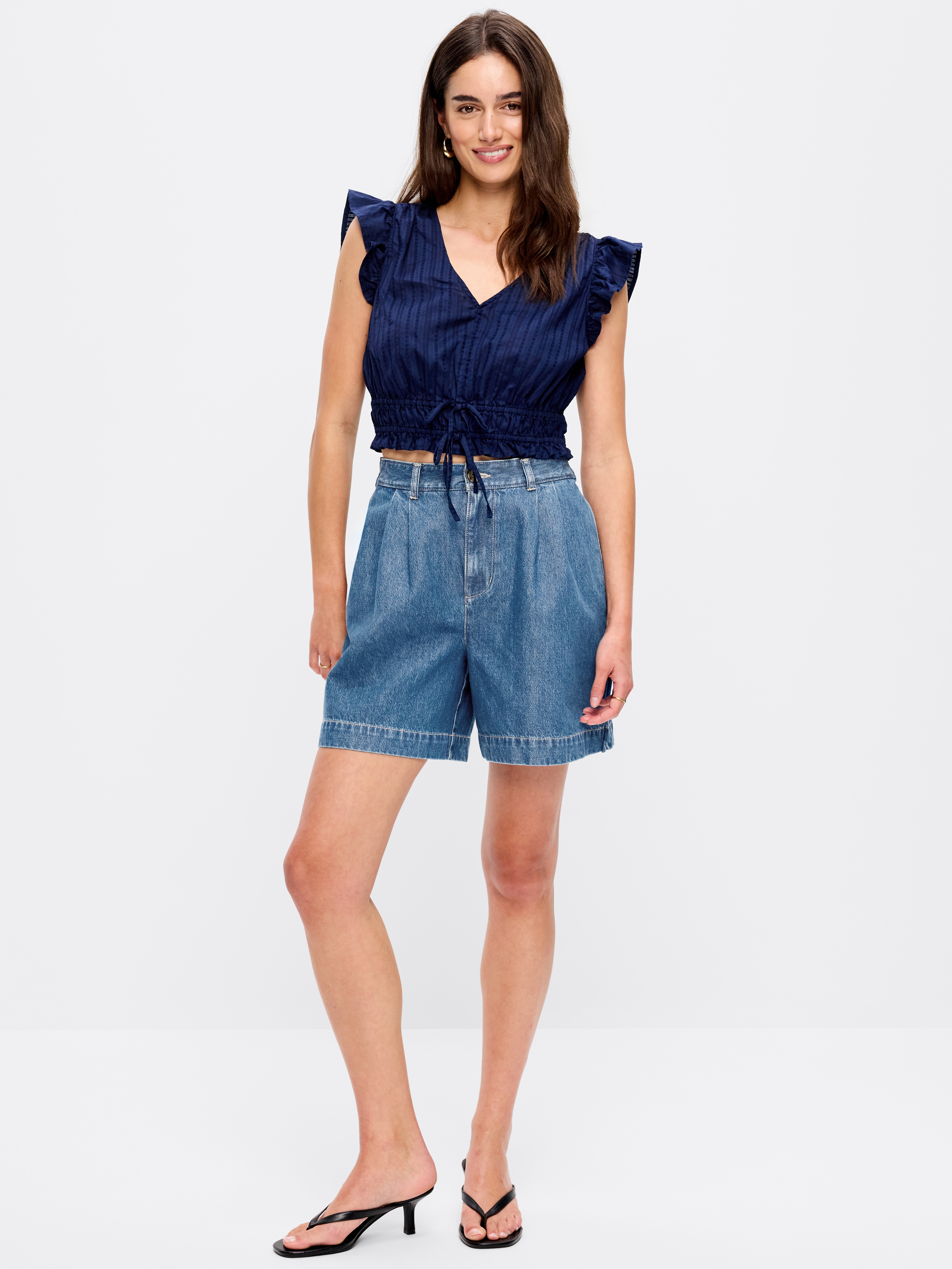 High-Waisted OGC Chino Shorts -- 6-inch inseam - Medium Wash - 1