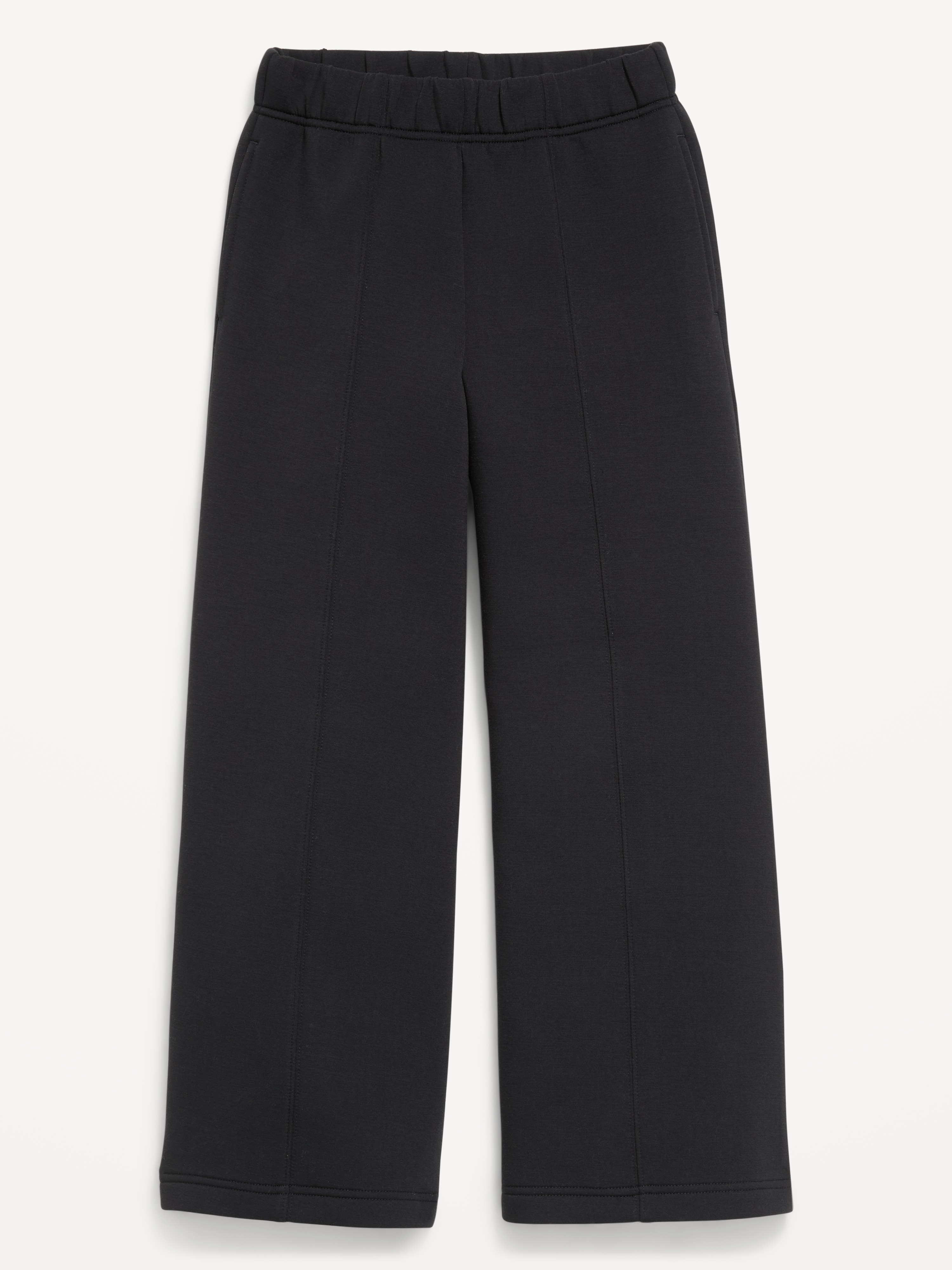 High-Waisted Bounce Fleece Wide-Leg Sweatpants for Girls - BlackJack - 1