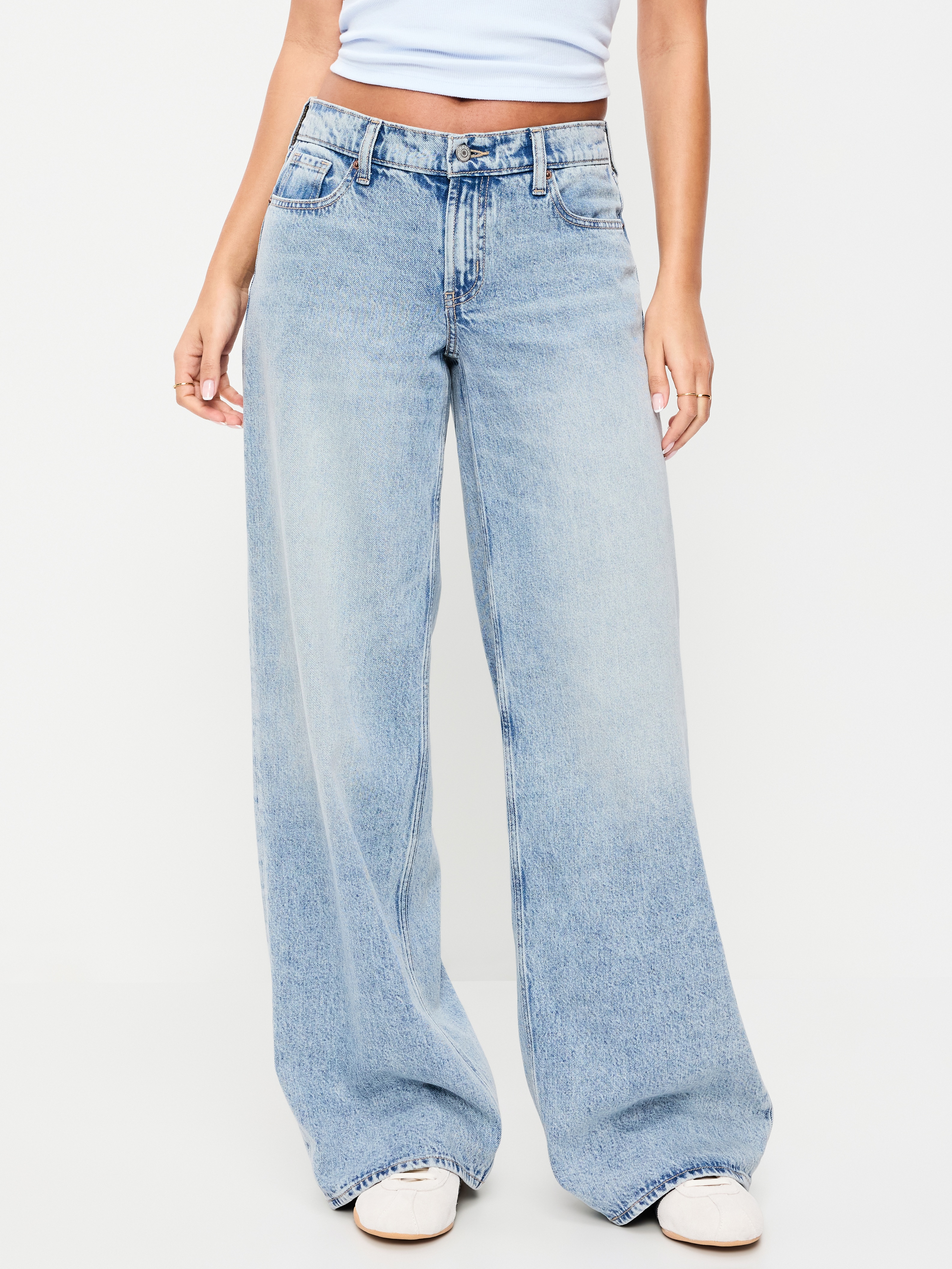 Low-Rise Baggy Wide-Leg Jeans - Lite - 2