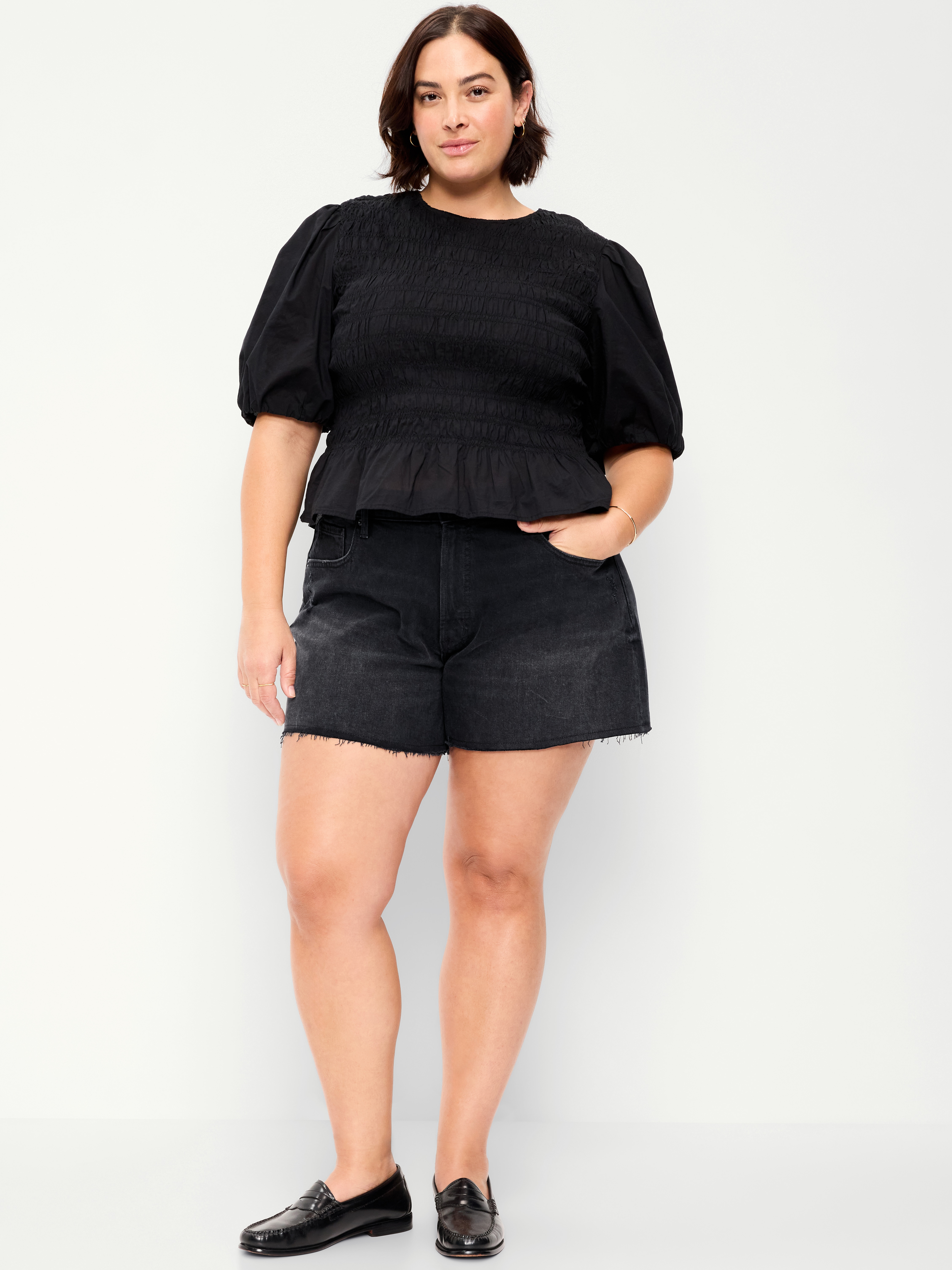 High-Waisted OG Jean Shorts -- 4-inch inseam - Panther - 6