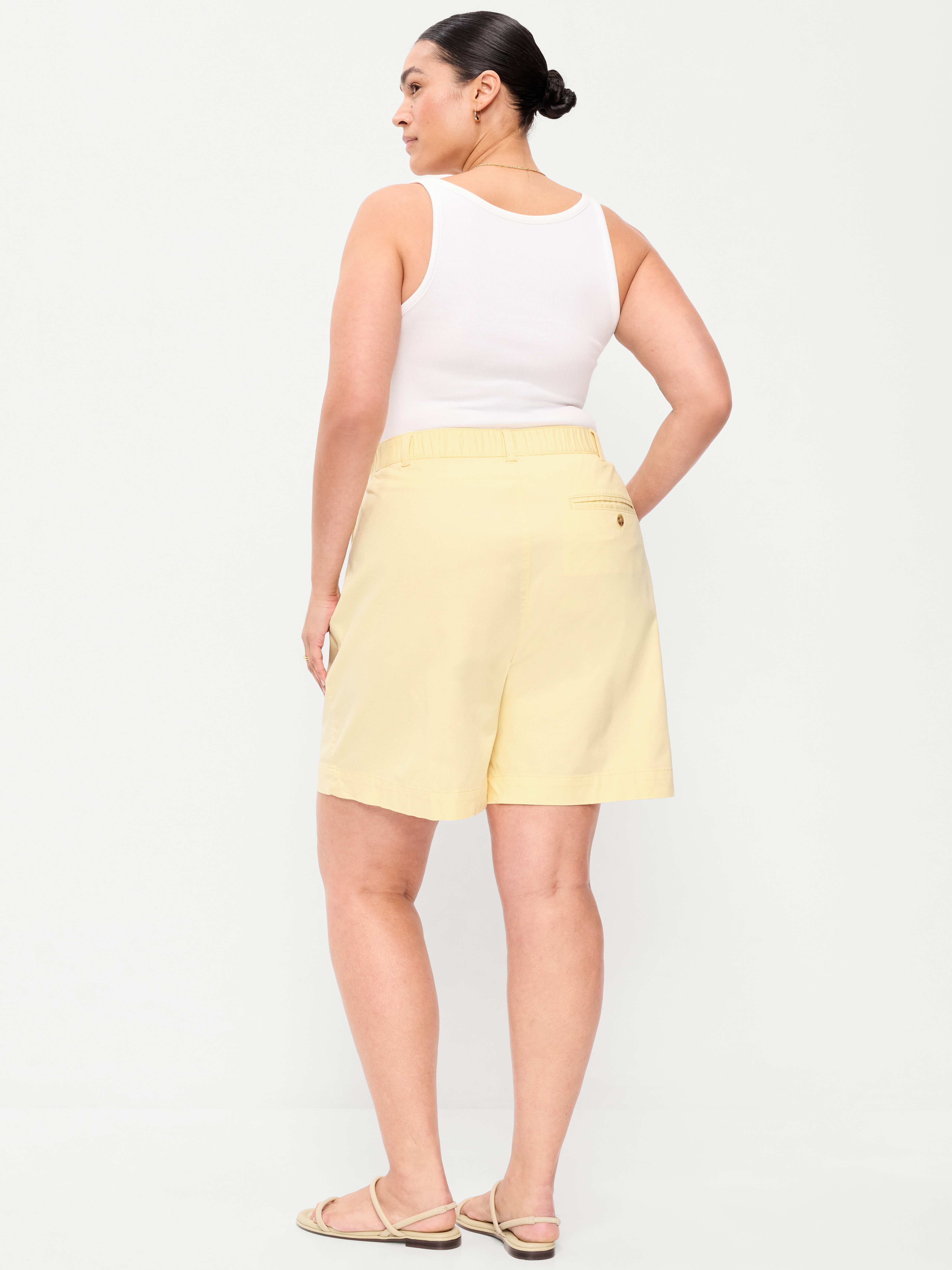 High-Waisted OGC Chino Shorts -- 4-inch inseam - Cool Almond - 8