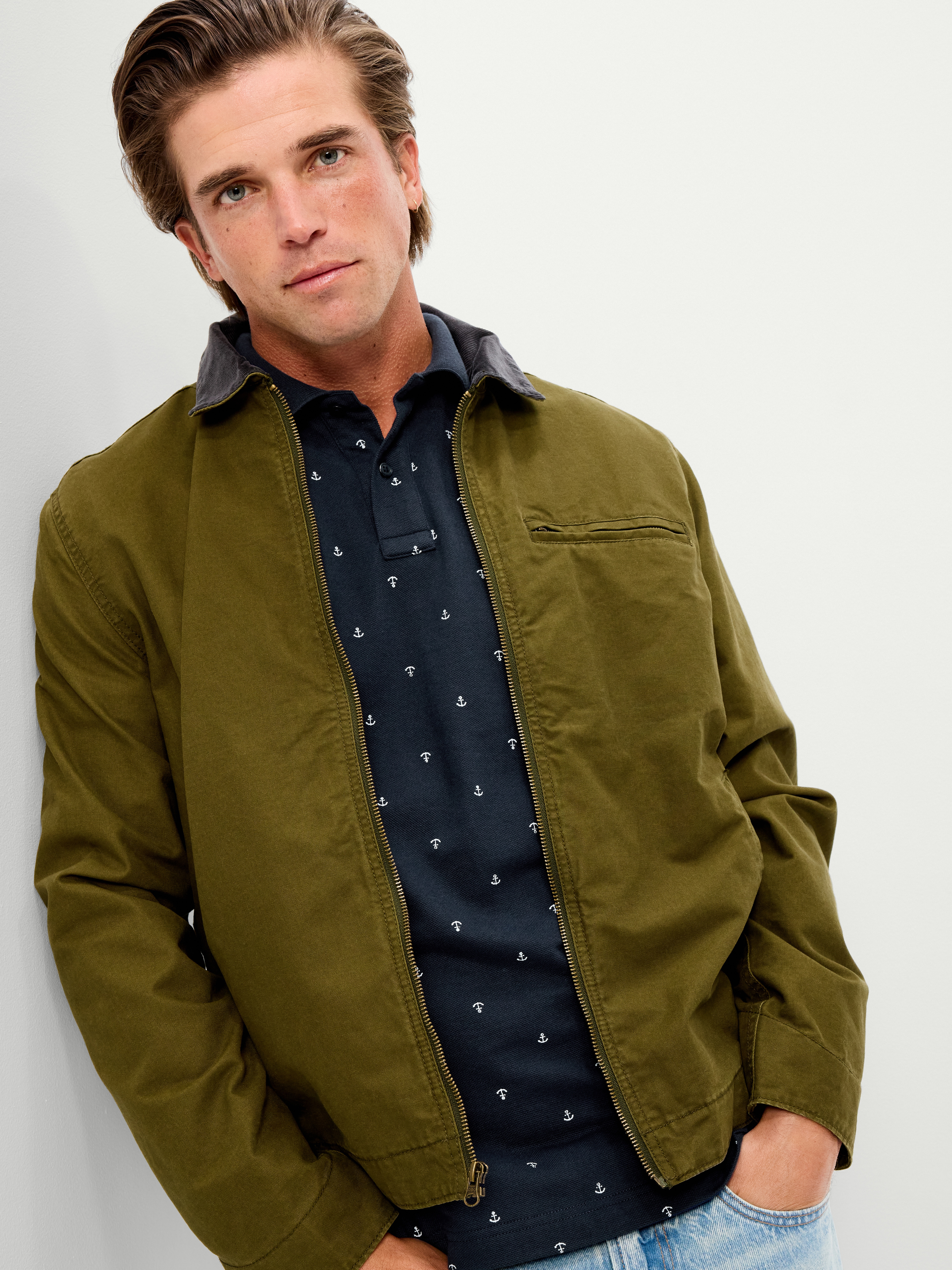 Built-In Flex Pro Polo for Men - Anchor Print - 3