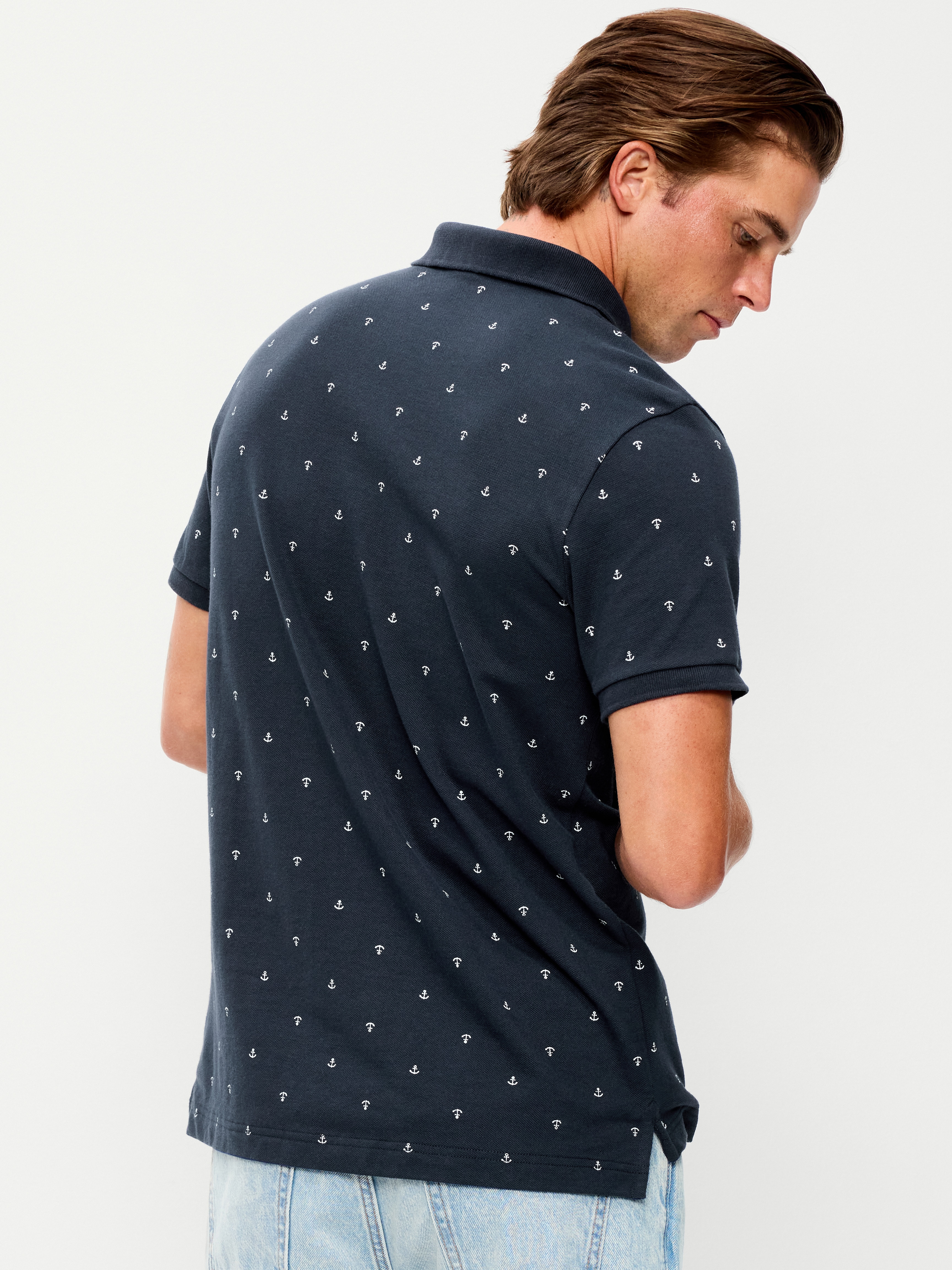 Built-In Flex Pro Polo for Men - Anchor Print - 2