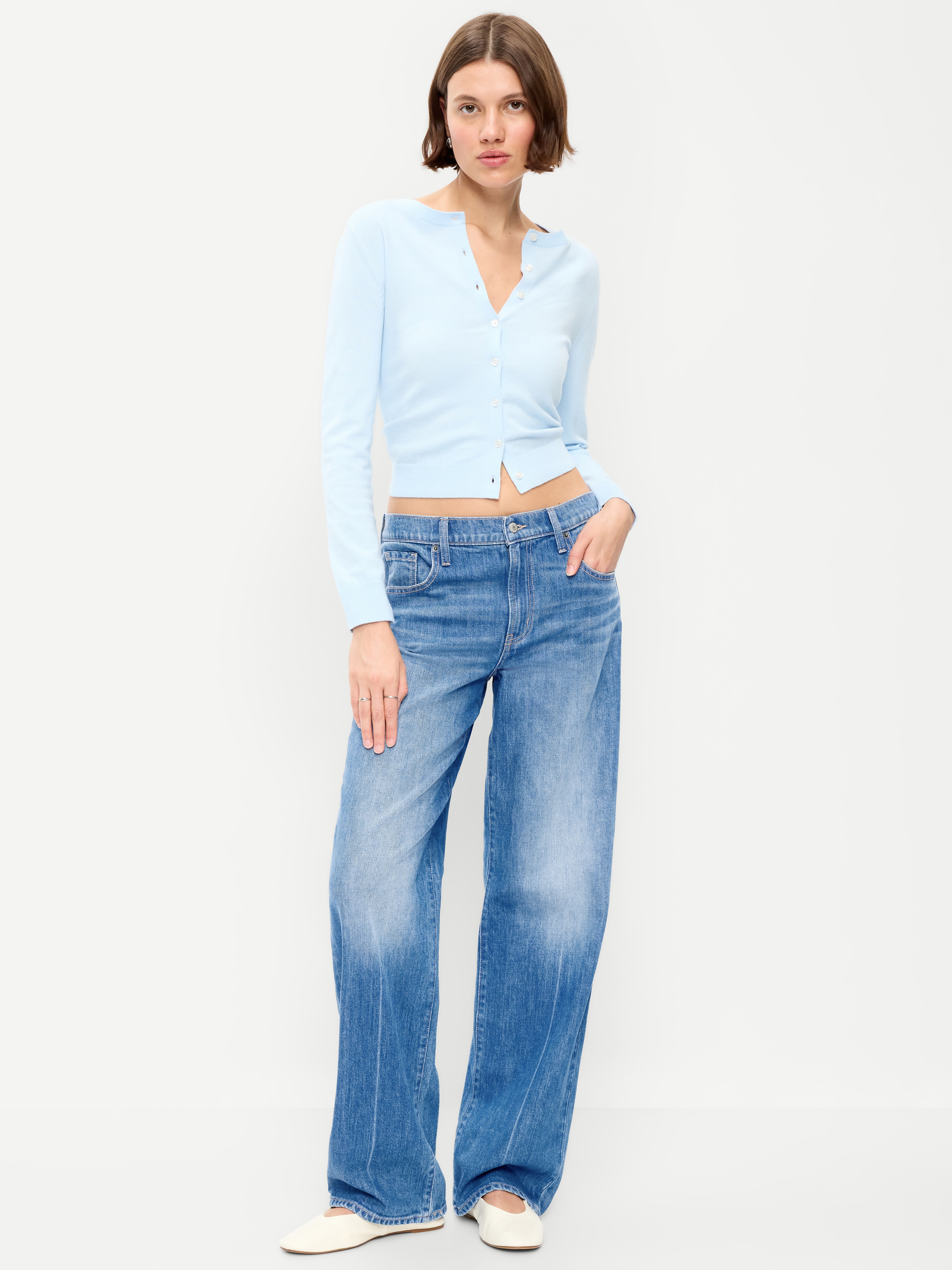 Low-Rise Loose Jeans - Solstice - 1