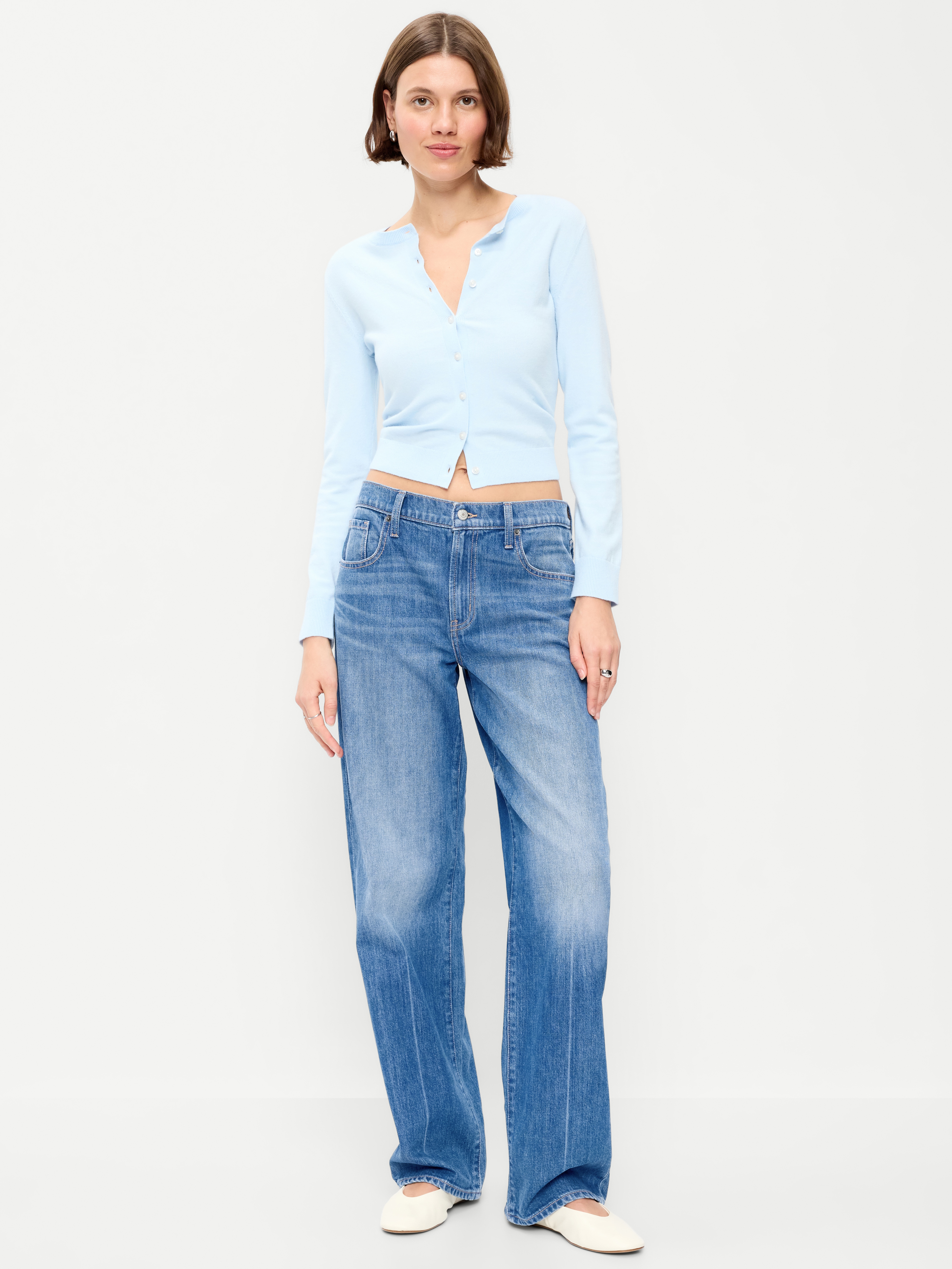 Low-Rise Loose Jeans - Solstice - 5
