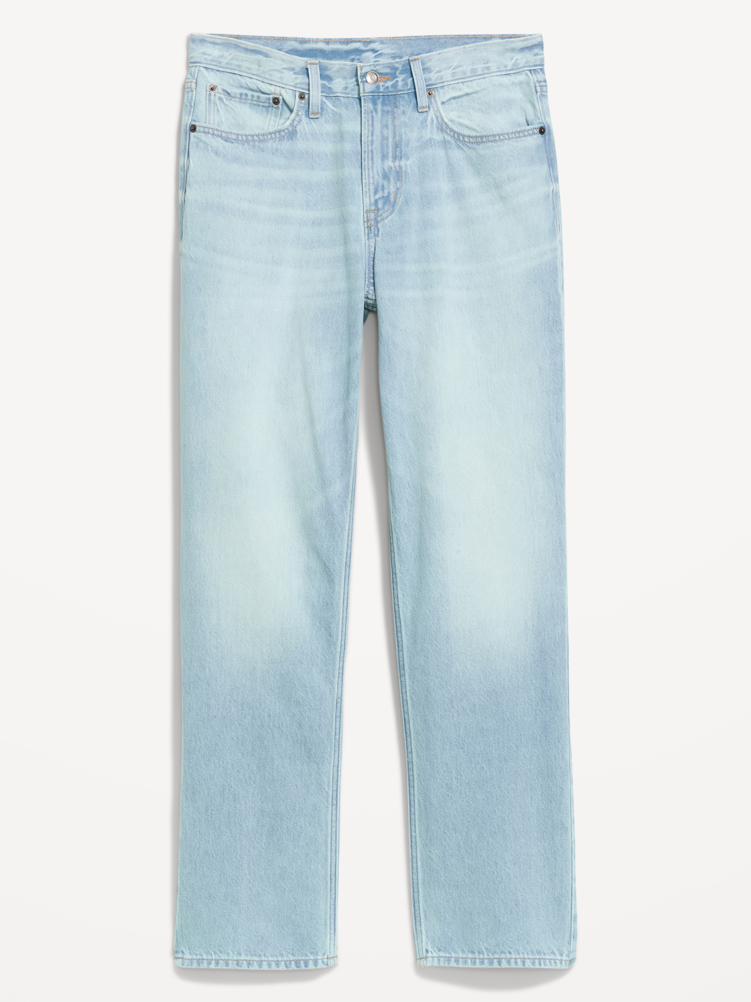 Structured Loose Non-Stretch Jeans - Light Wash - 6