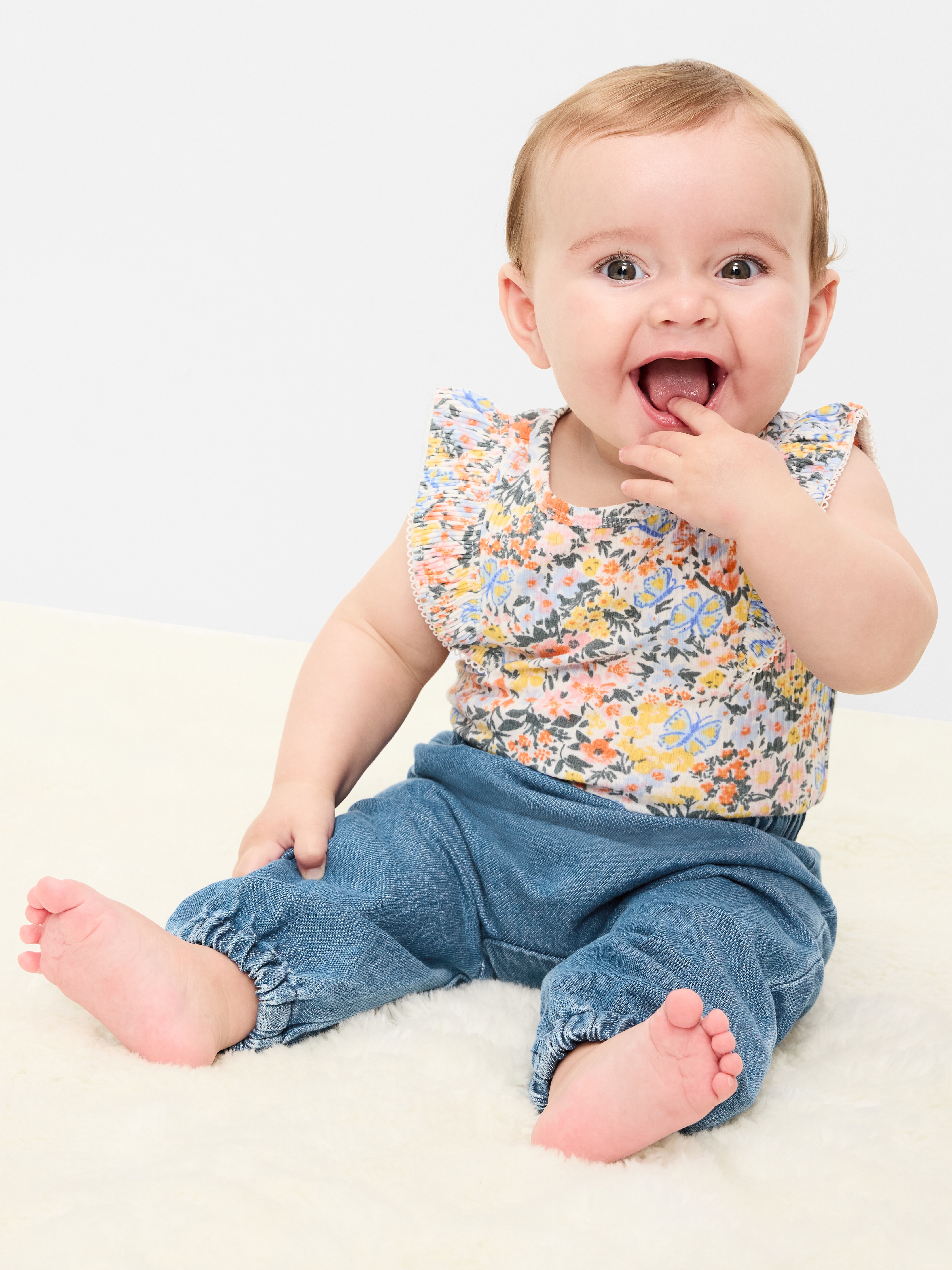 Loose Sweatpants for Baby - Chambray - 1