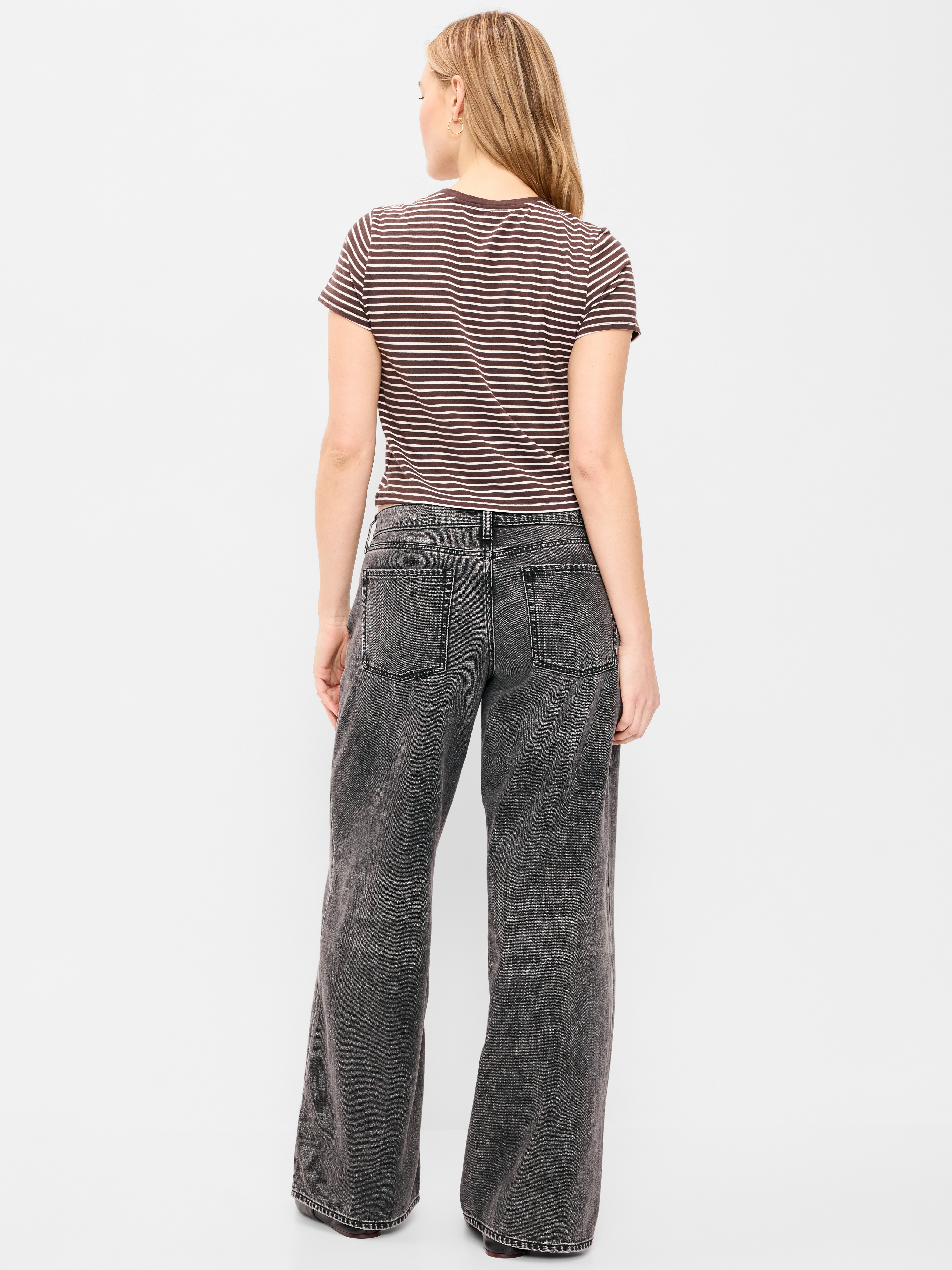 Low-Rise Baggy Wide-Leg Jeans - Pebble - 6