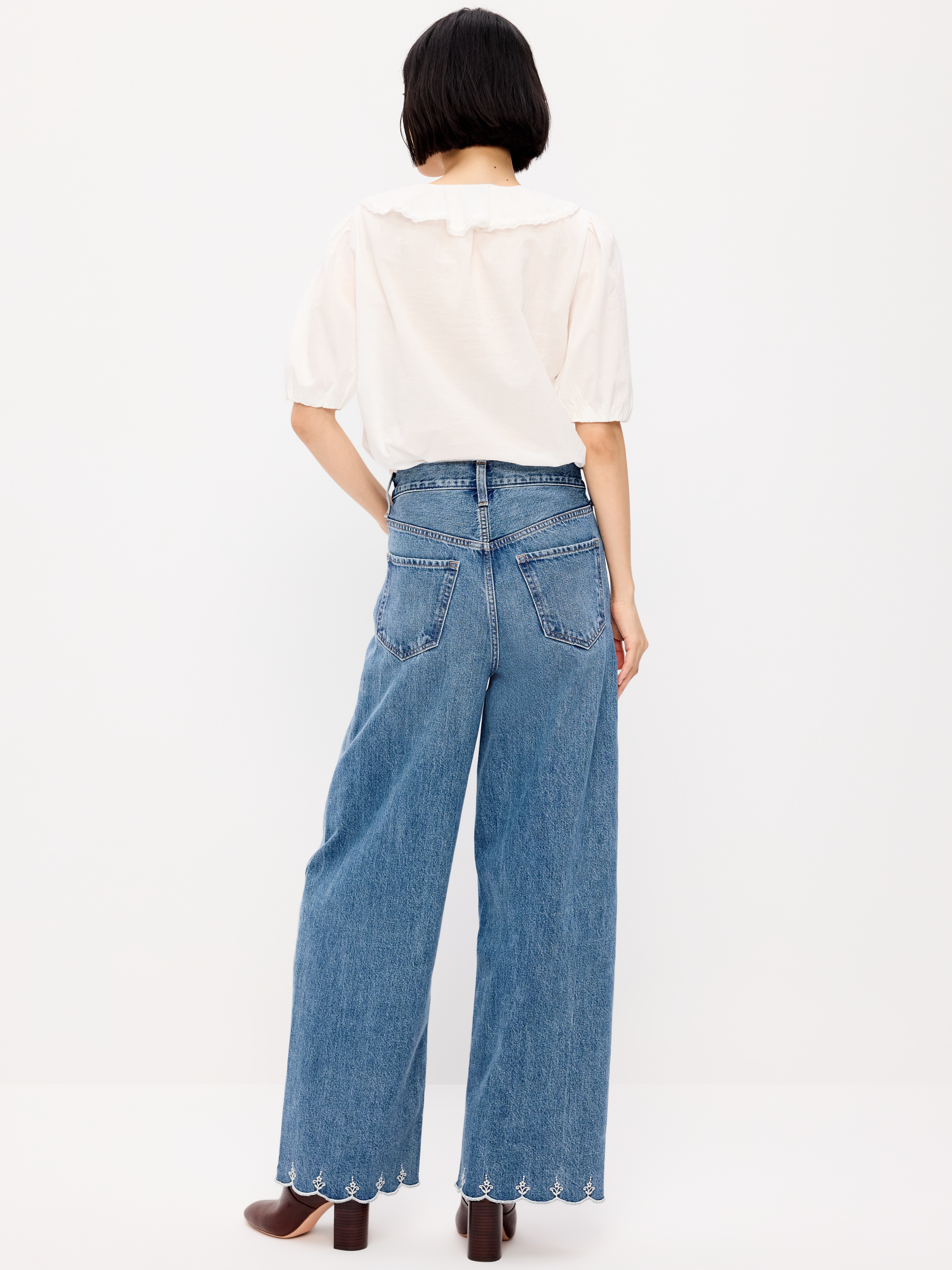 High-Waisted Baggy Wide-Leg Jeans - Medium Wash - 3