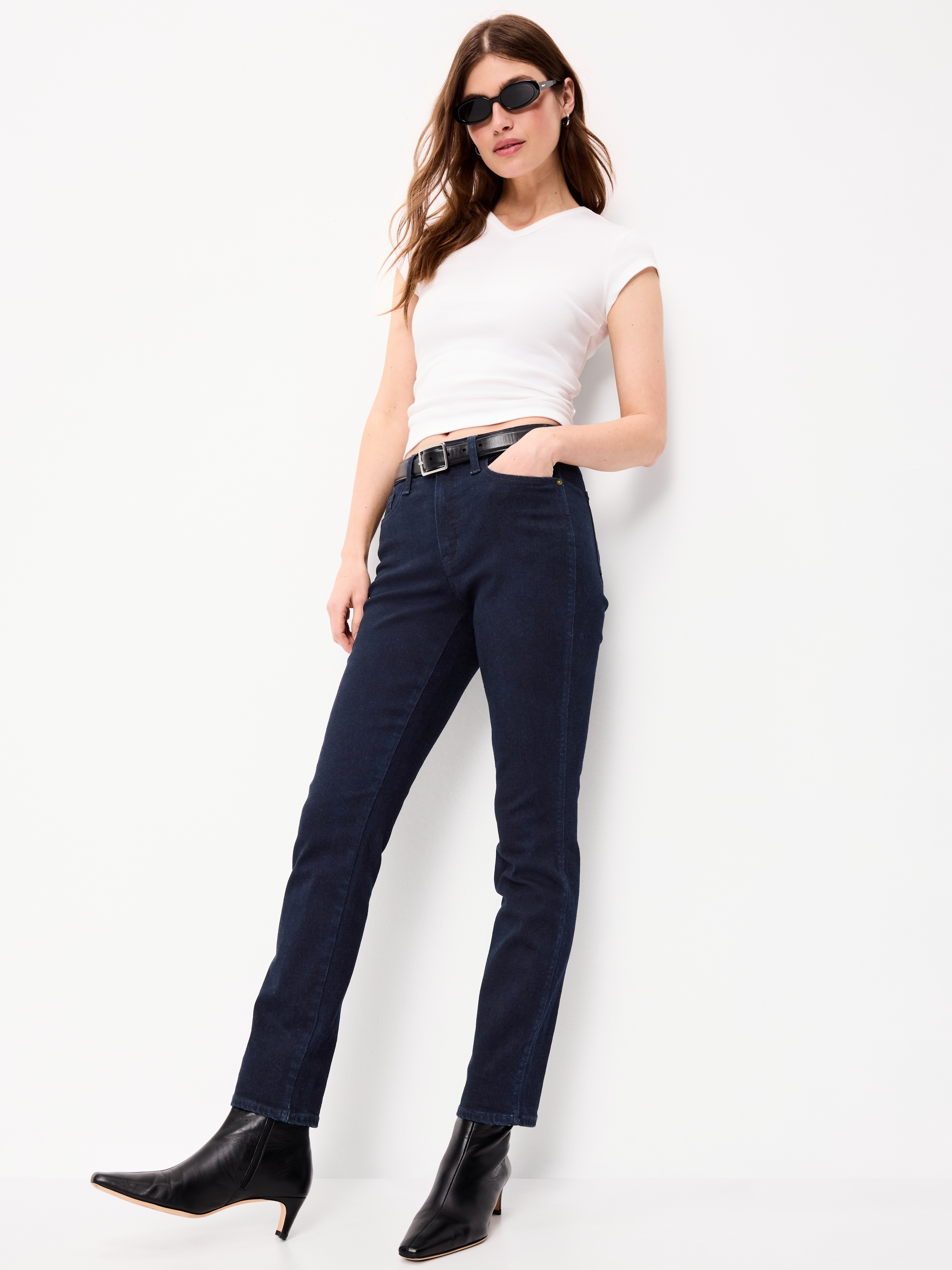 High-Waisted Slim Jeans - Rinse - 3