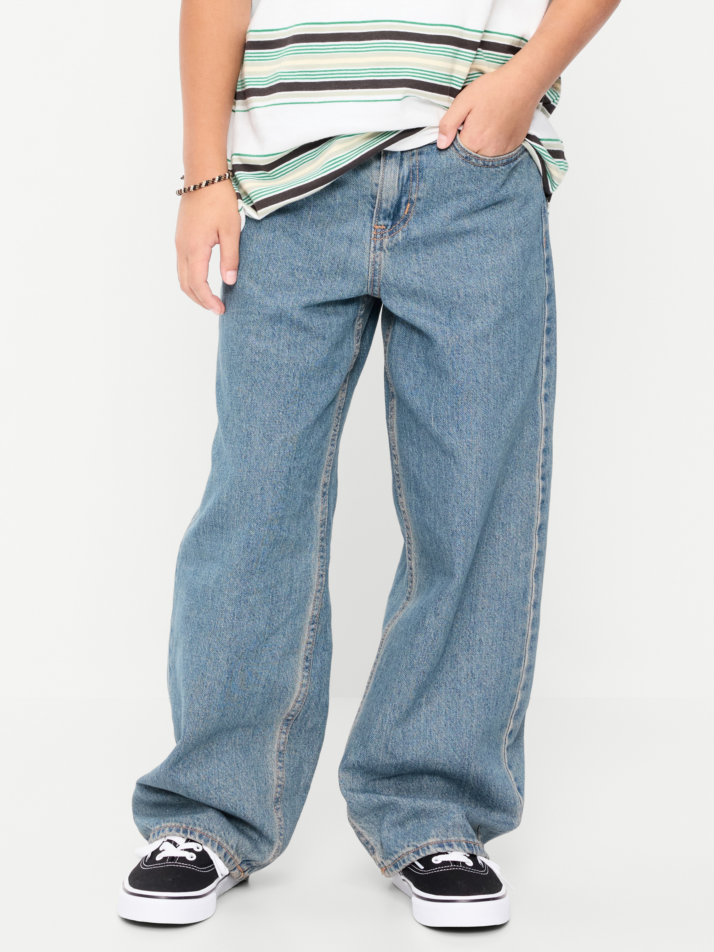 Super Baggy Jeans for Boys - Medium Wash - 1