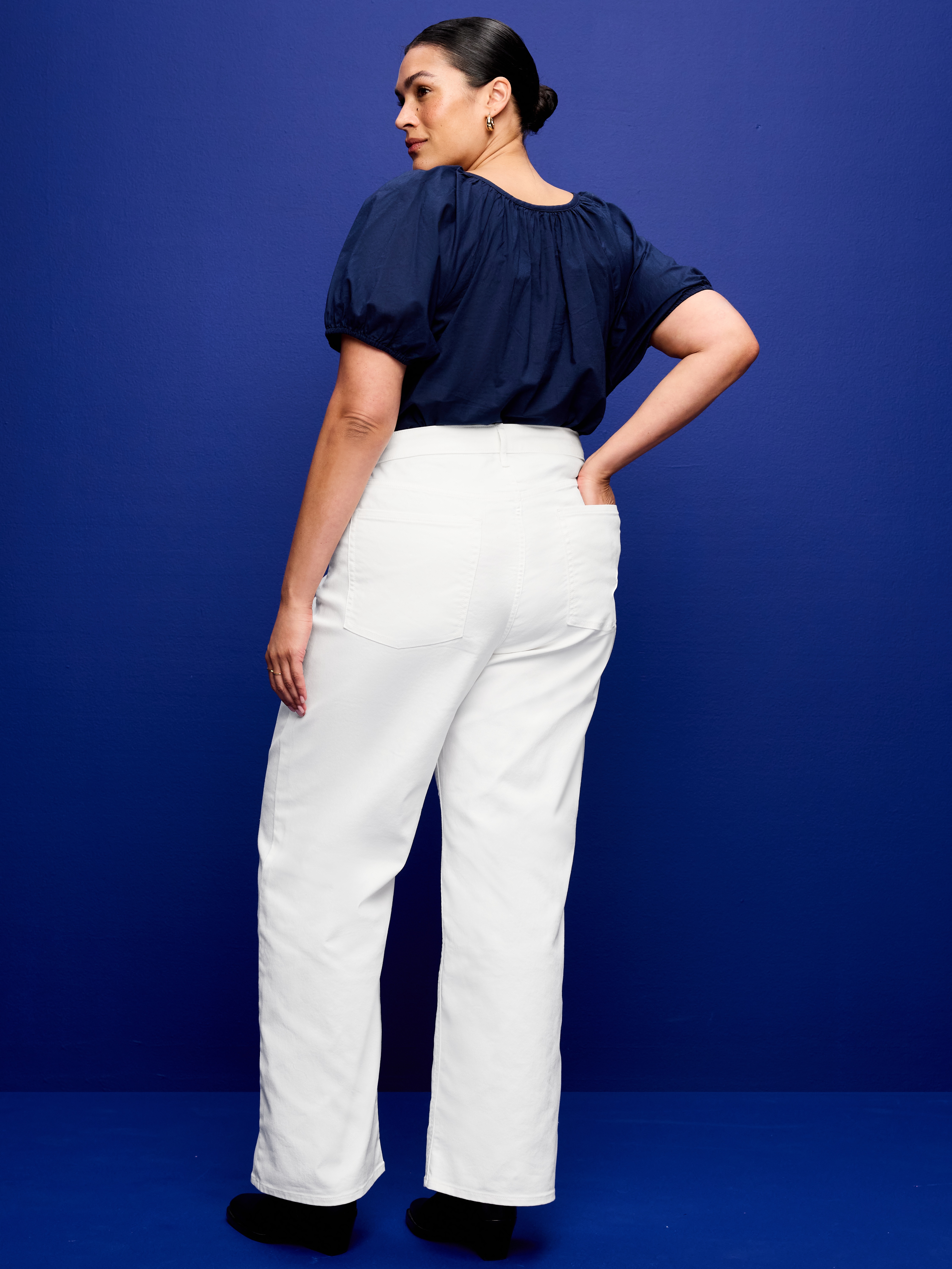 High-Waisted Wow Wide-Leg Jeans - Calla Lily White - 10
