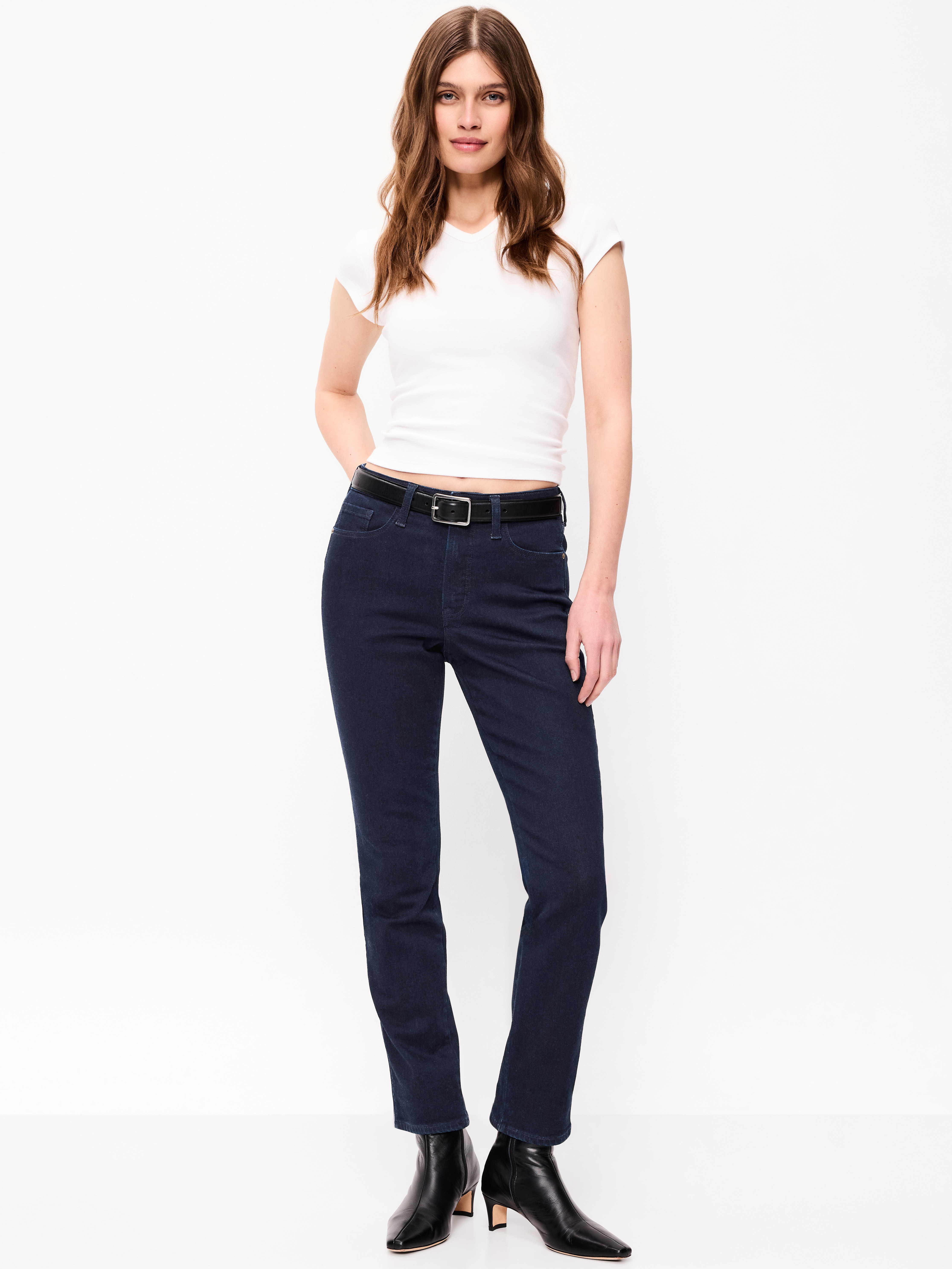 High-Waisted Slim Jeans - Rinse - 1