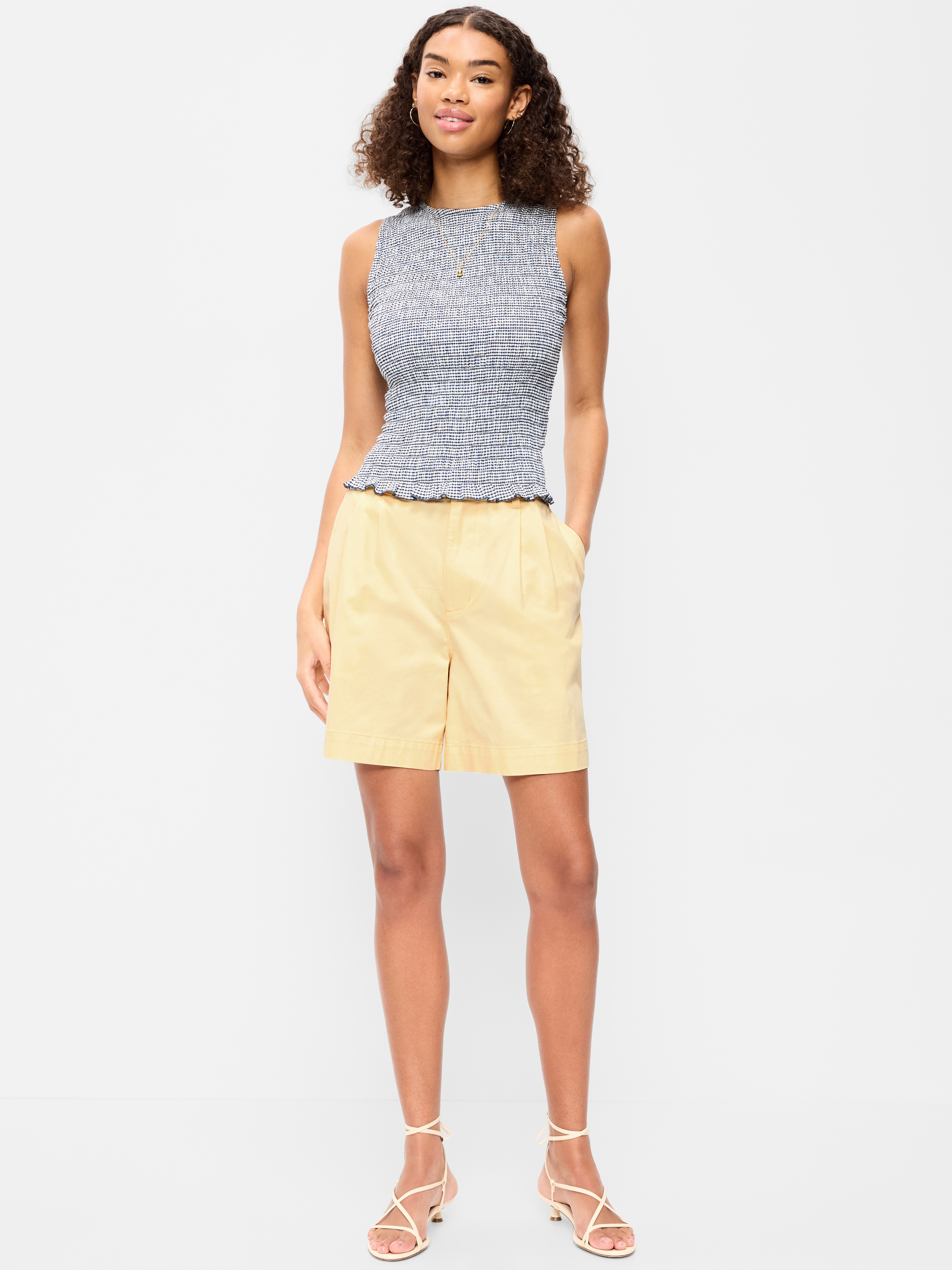 High-Waisted OGC Chino Shorts -- 4-inch inseam - Cool Almond - 1