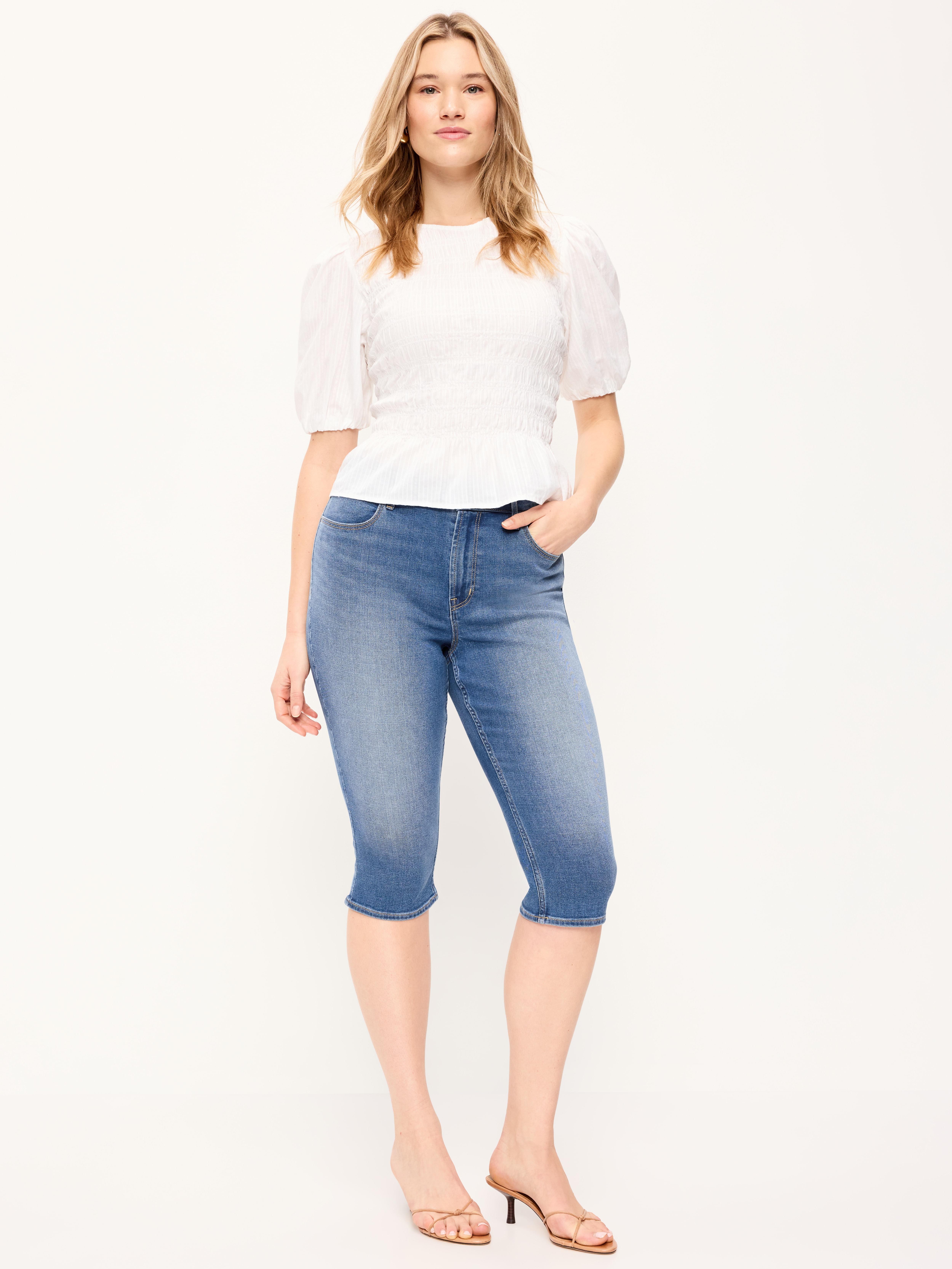 High-Waisted Wow Capri Jeans - Medium Blue Wash - 5