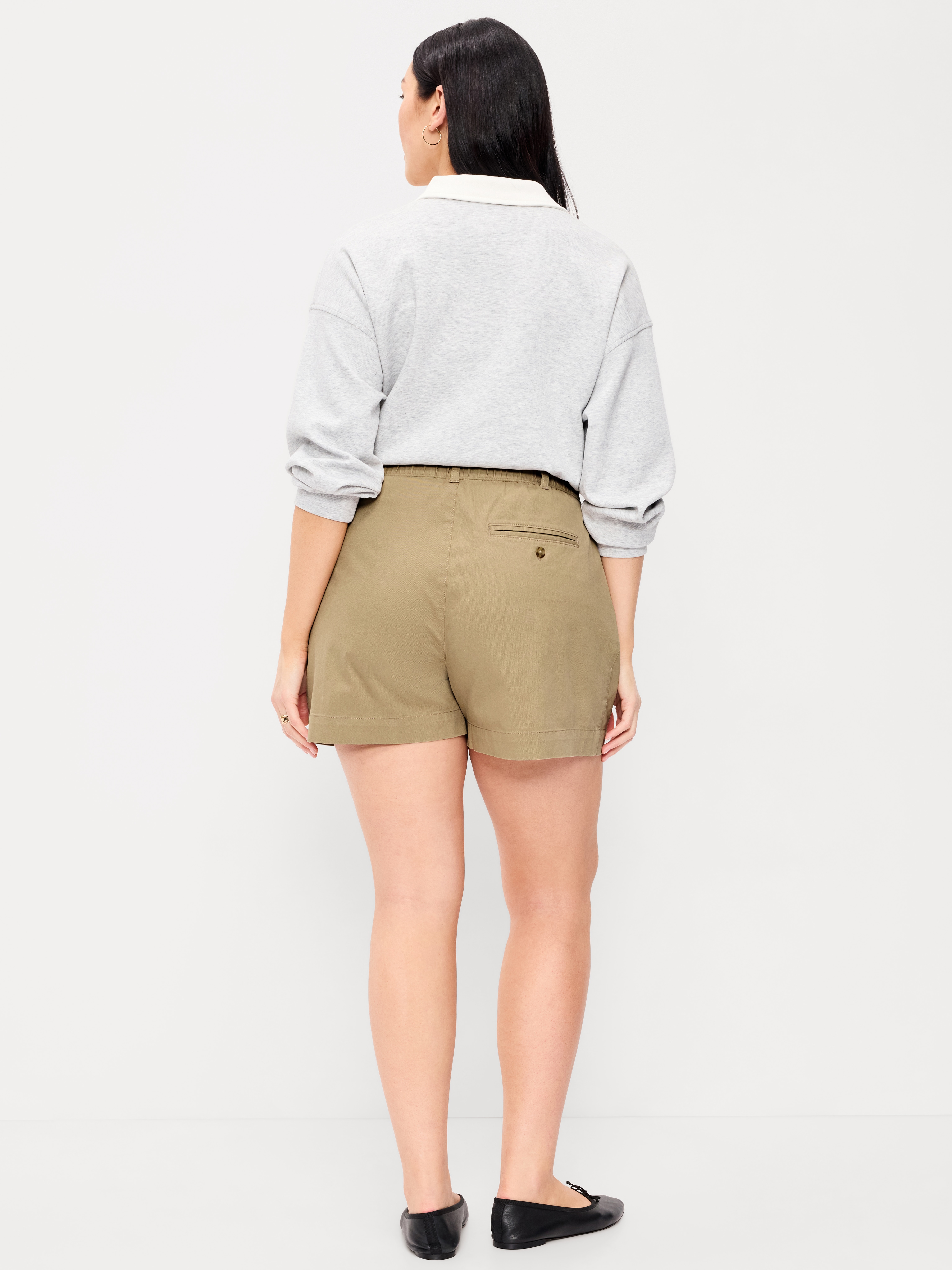 High-Waisted OGC Chino Shorts -- 4-inch inseam - Toasted Almond - 6