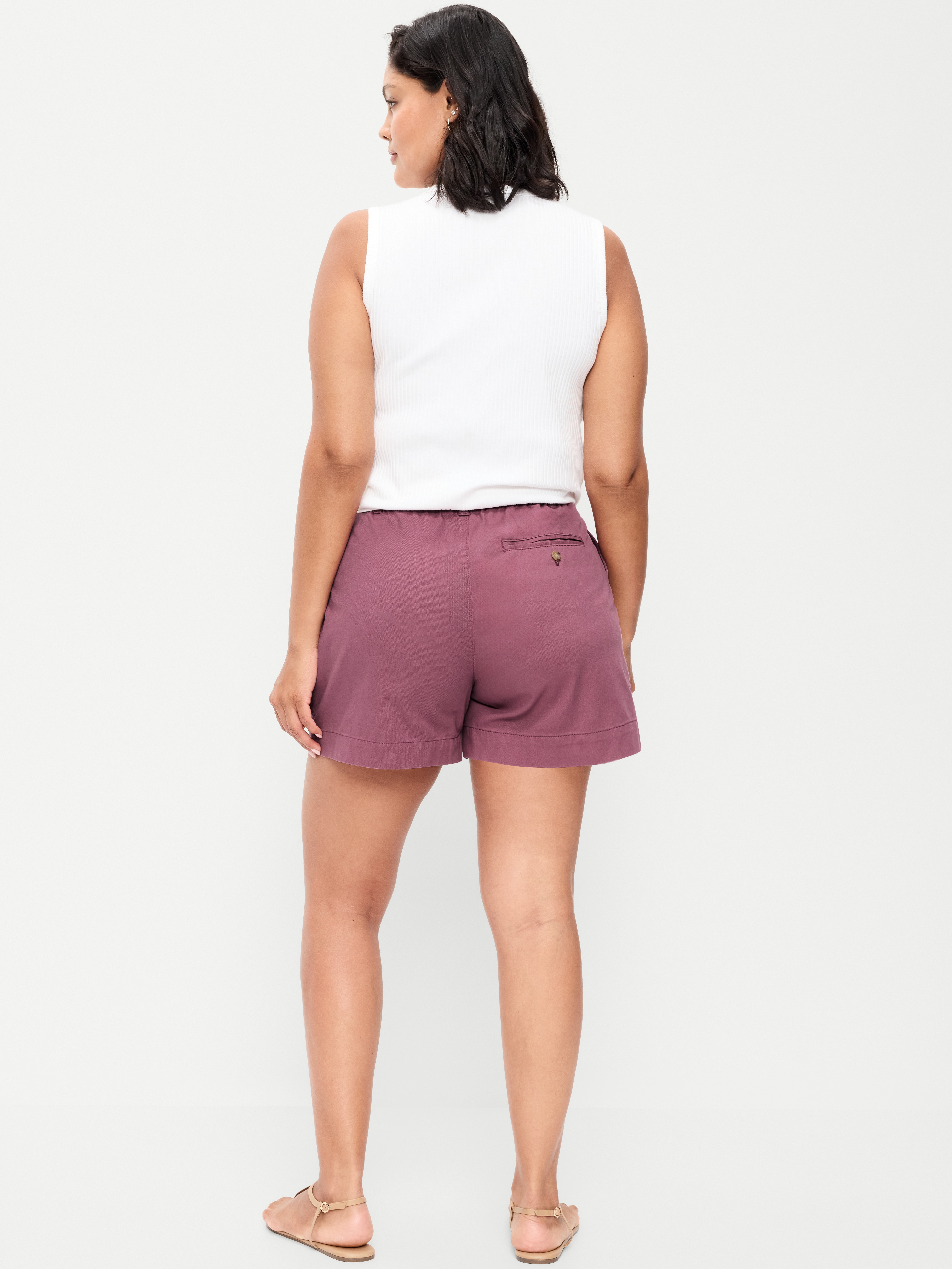 High-Waisted OGC Chino Shorts -- 4-inch inseam - Dusty Mauve - 7