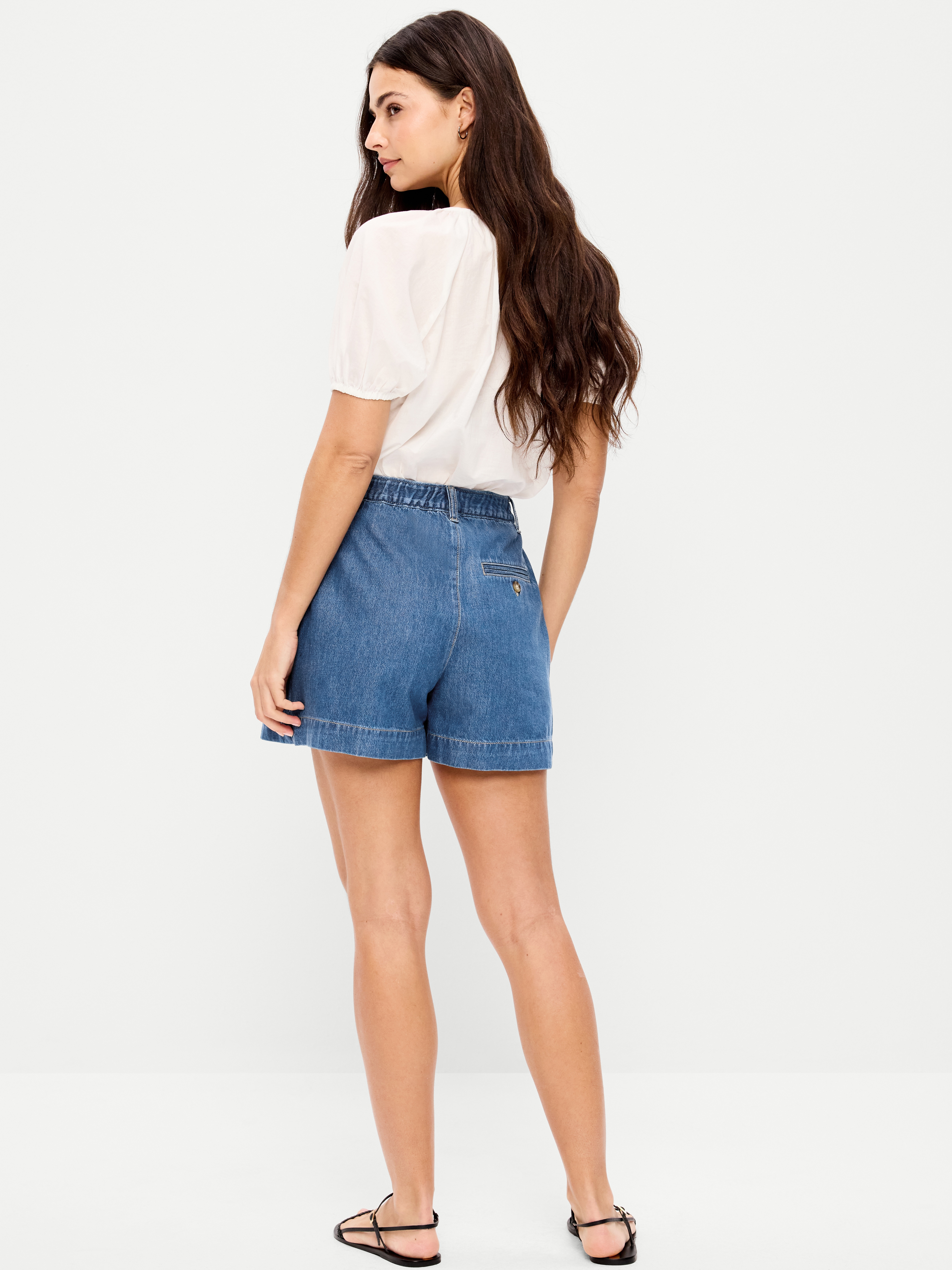 High-Waisted OGC Chino Shorts -- 4-inch inseam - Medium Wash - 3