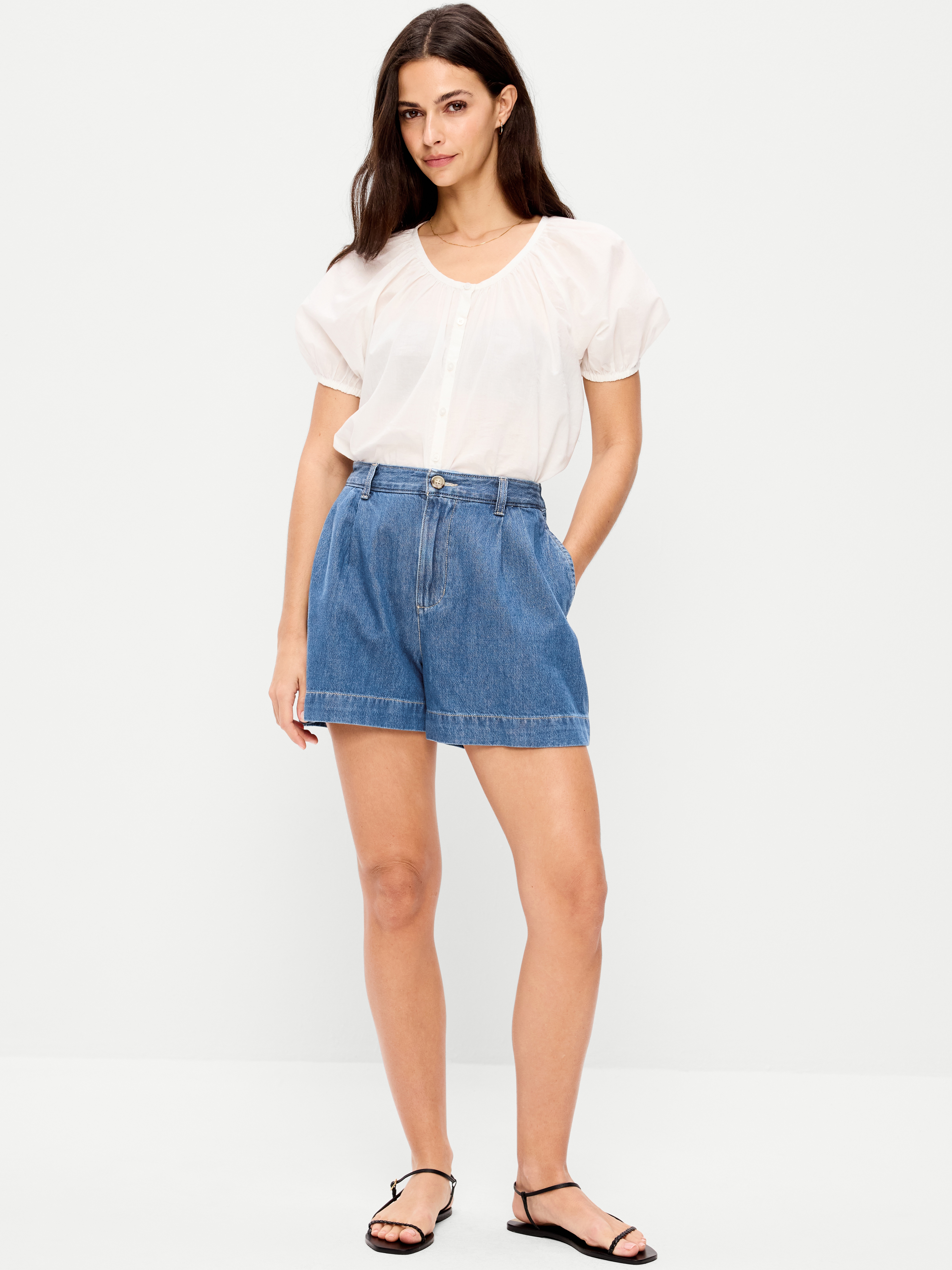 High-Waisted OGC Chino Shorts -- 4-inch inseam - Medium Wash - 1