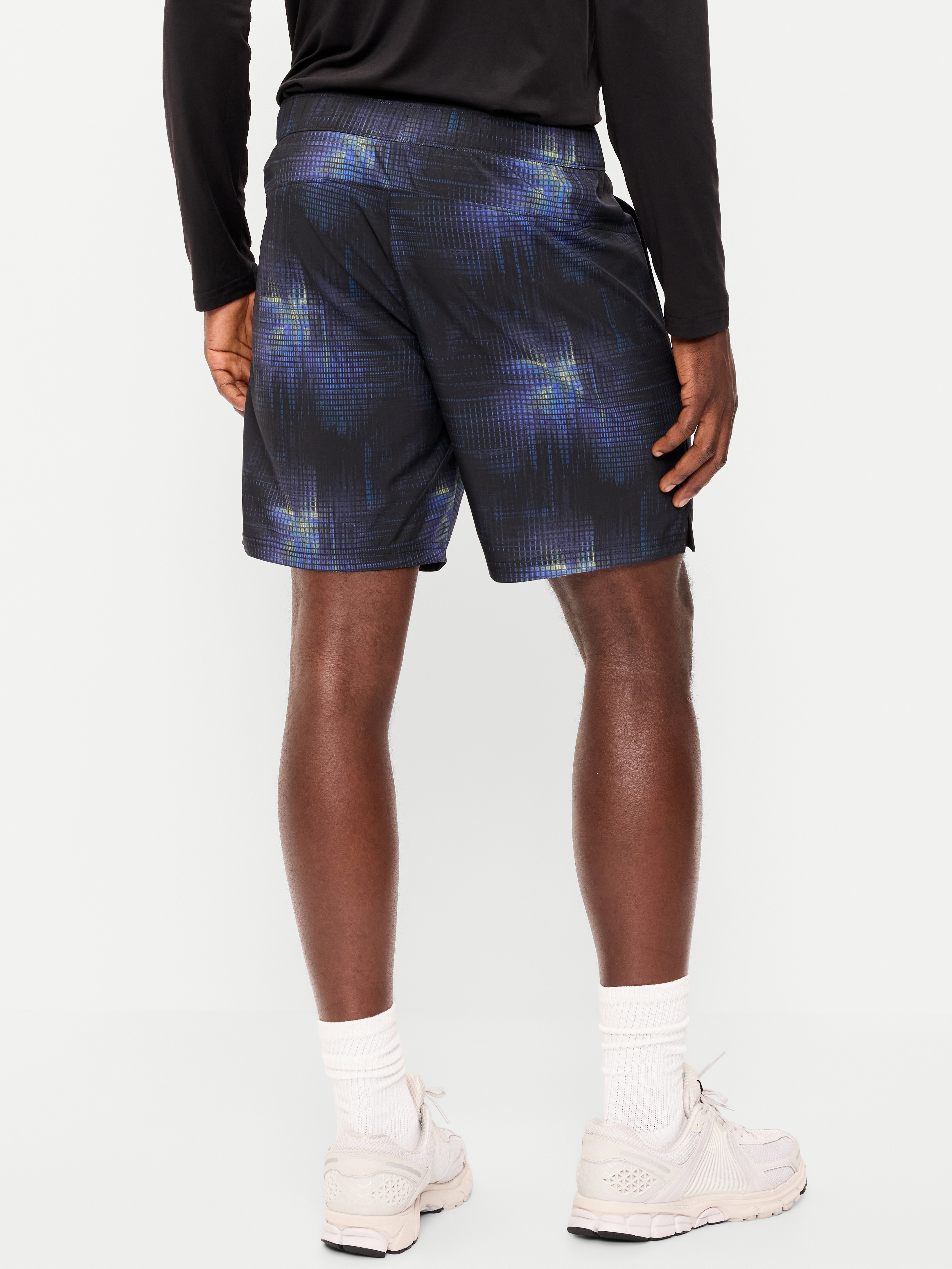 StretchTech Workout Shorts -- 7-inch inseam - Black Print - 2