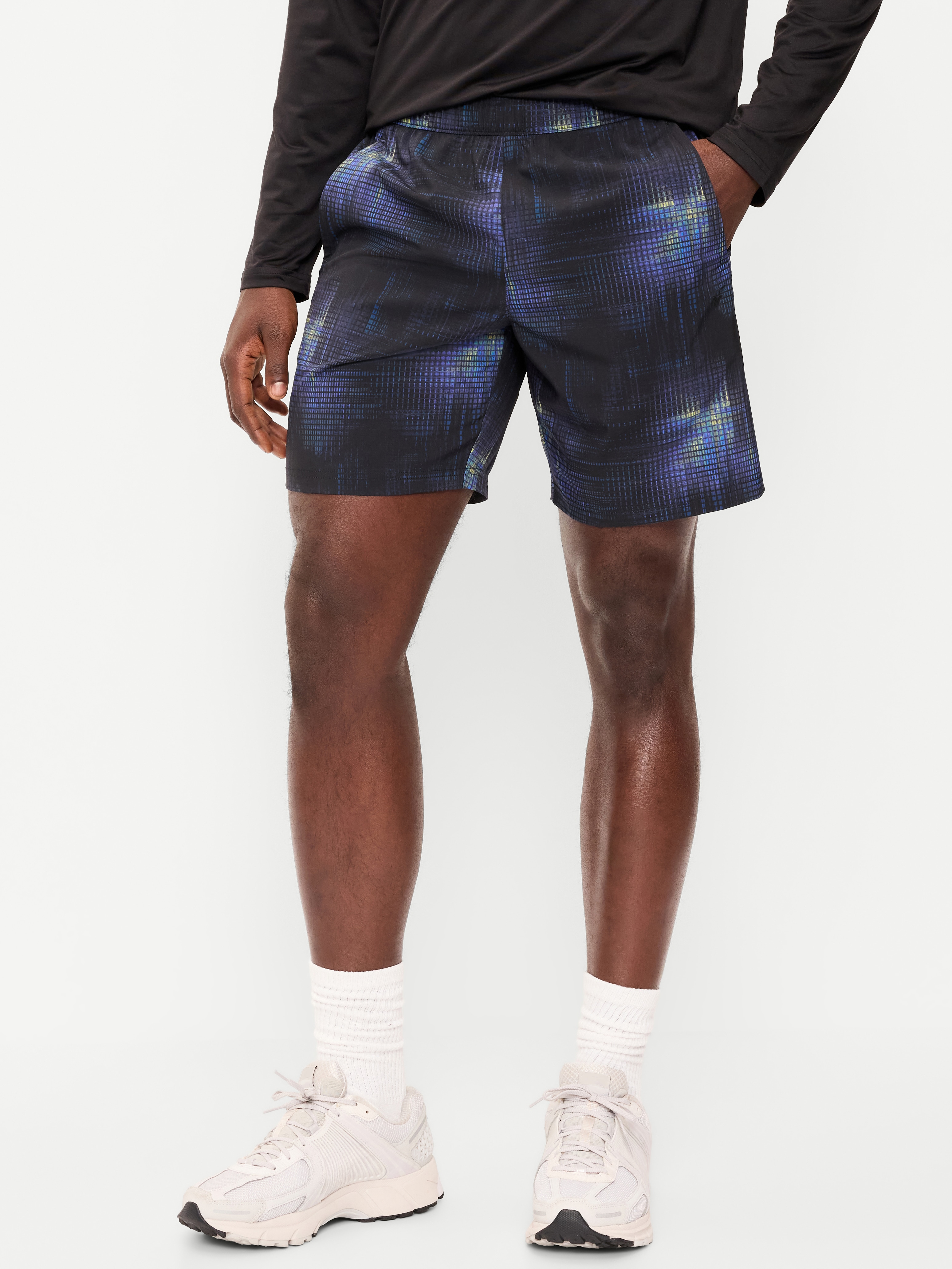 StretchTech Workout Shorts -- 7-inch inseam - Black Print - 1