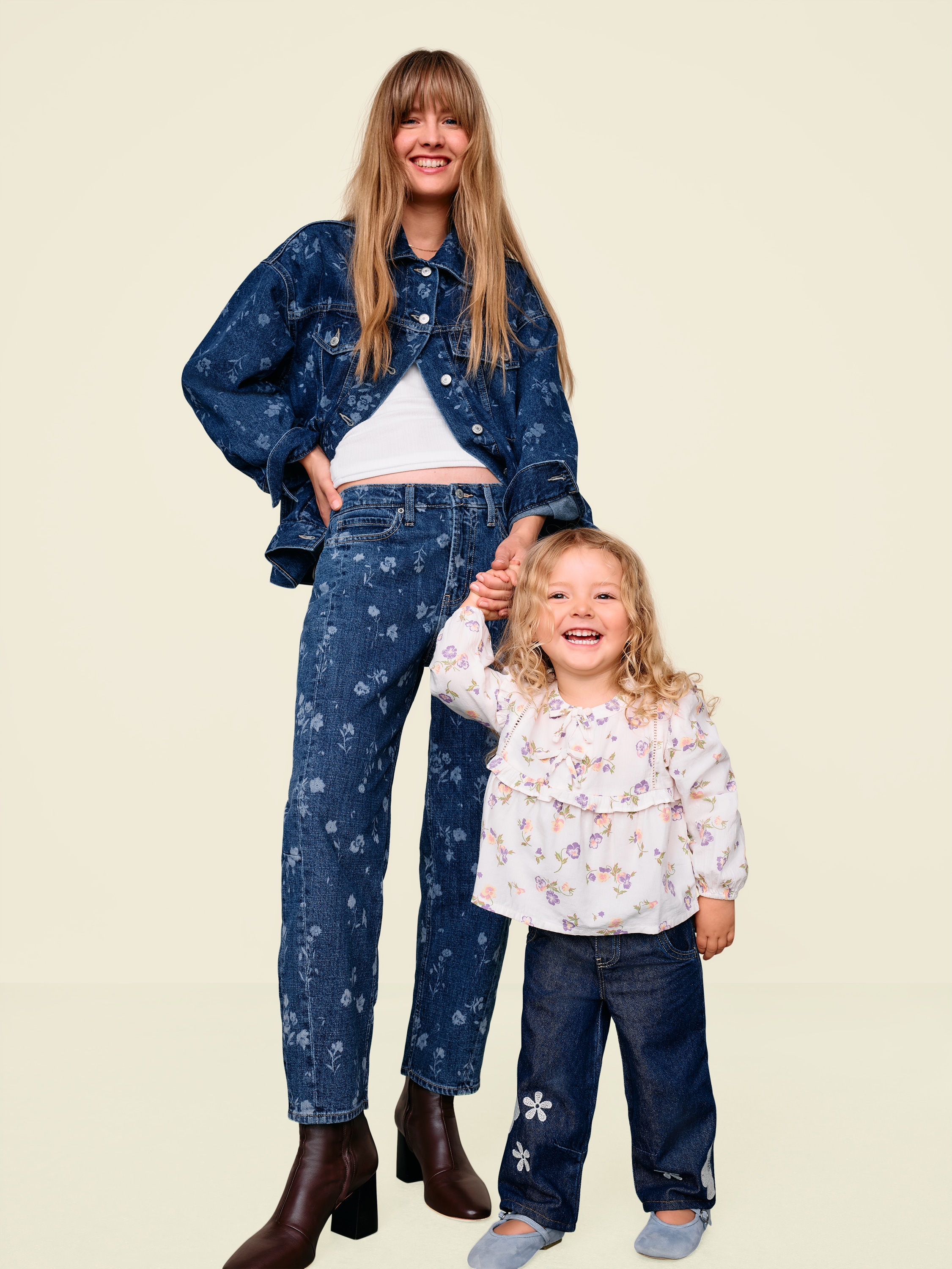 Pull-On Baggy Barrel-Leg Jeans for Toddler Girls - Dark Wash - 4