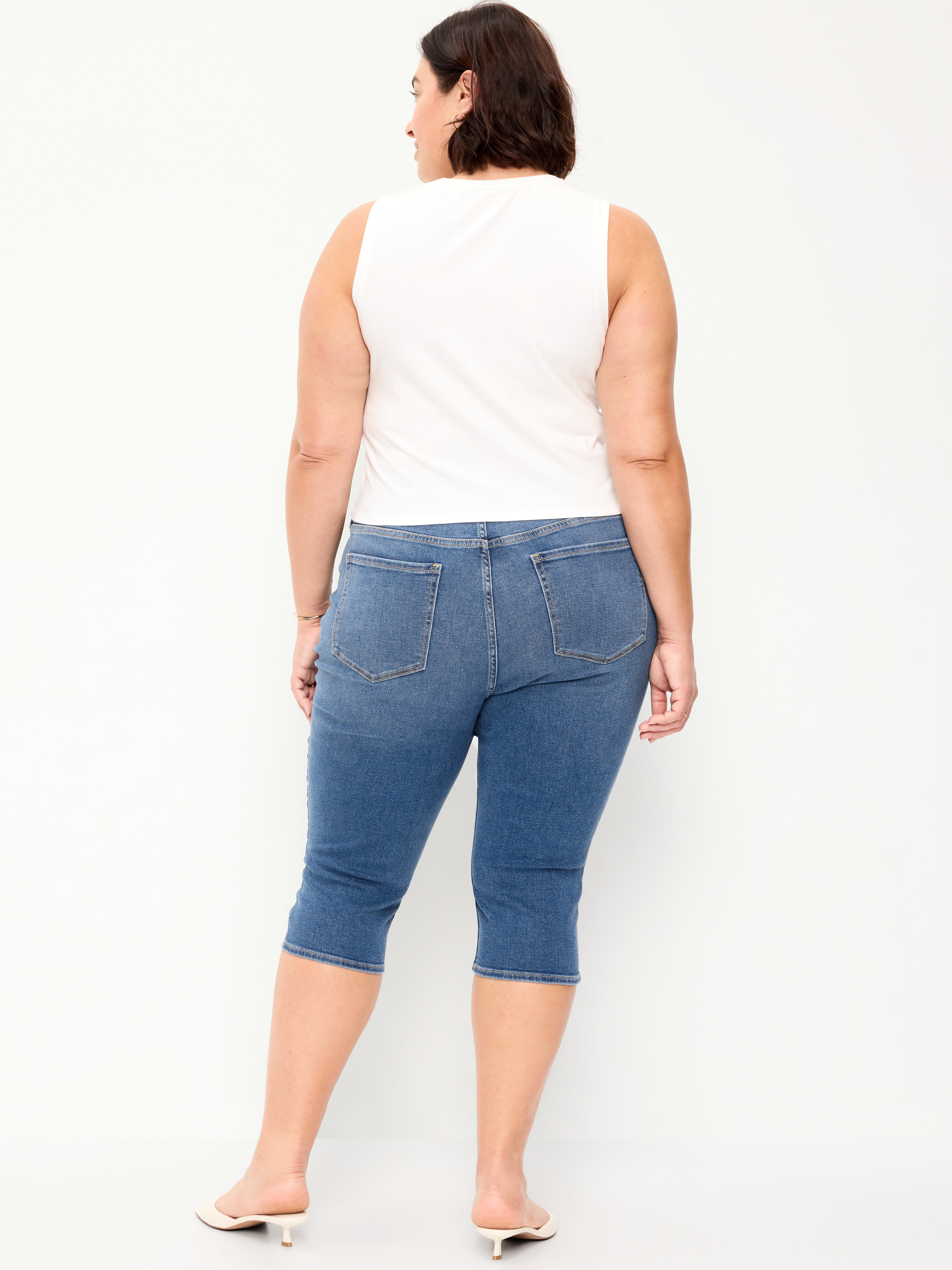 High-Waisted Wow Capri Jeans - Medium Blue Wash - 7