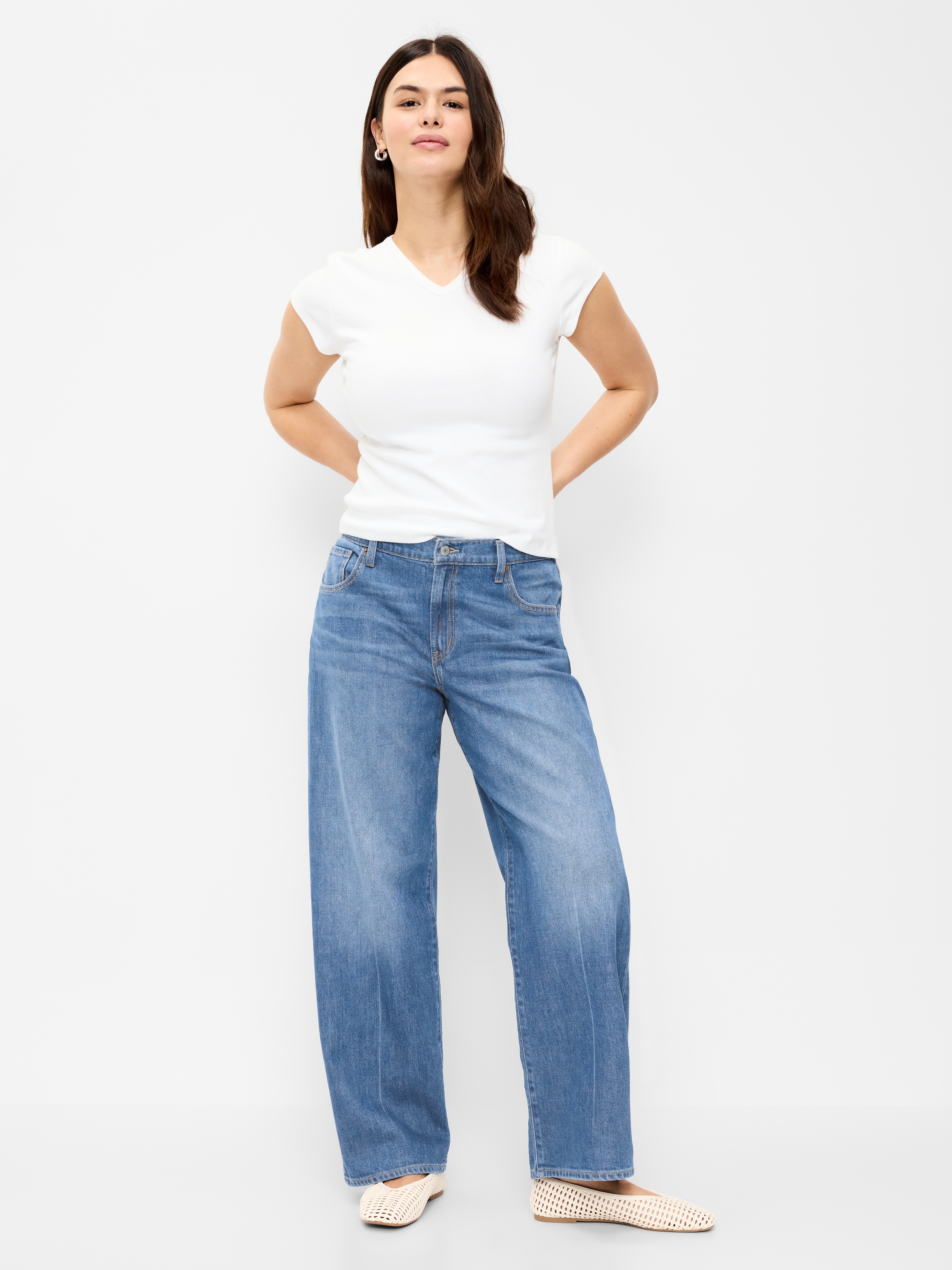 Low-Rise Loose Jeans - Solstice - 6