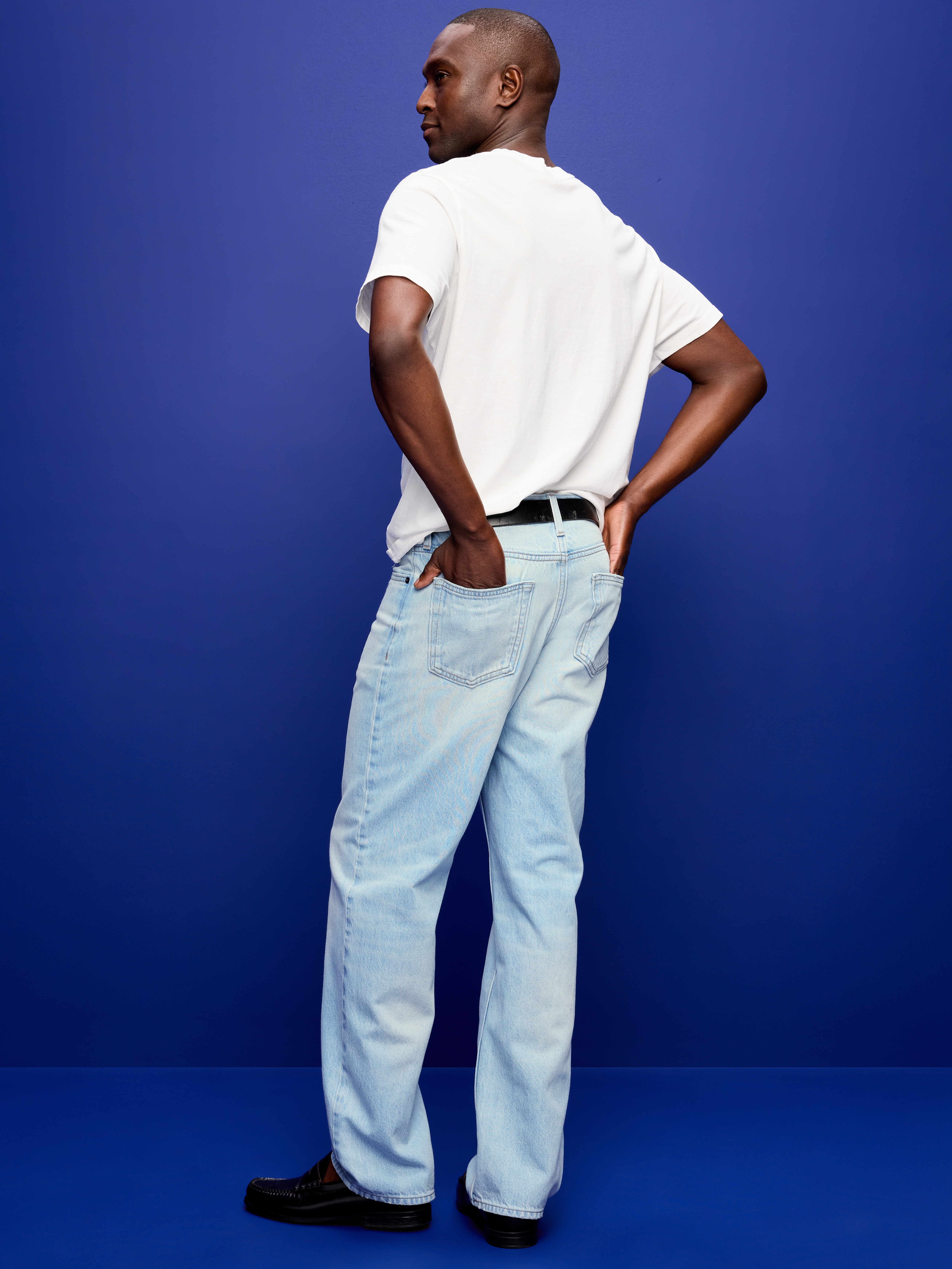 Structured Loose Non-Stretch Jeans - Light Wash - 3