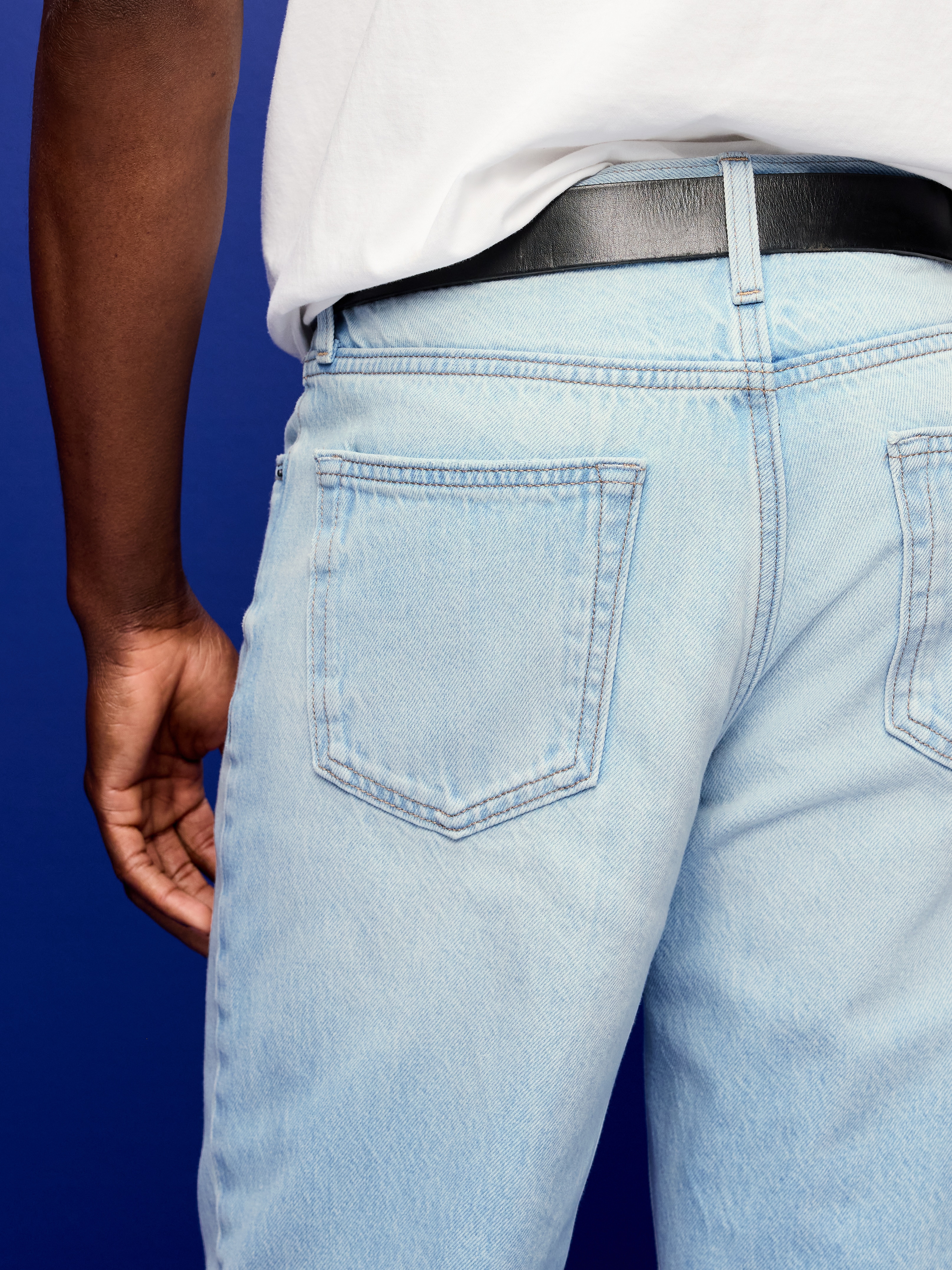 Structured Loose Non-Stretch Jeans - Light Wash - 4